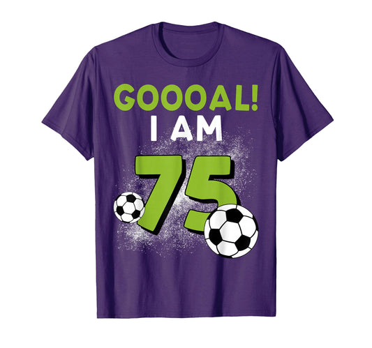 75Th Birthday Soccer Theme 75Year Old B T-Shirt - Novelty Apparel Unisex - T-Shirt, Sweatshirt, Hoodie