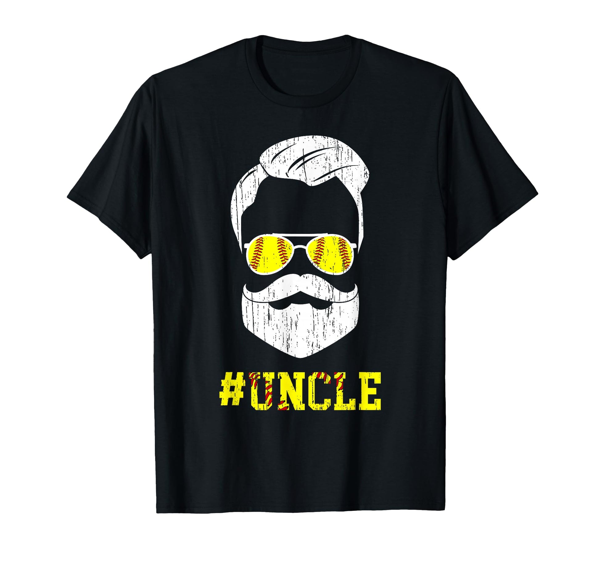 Softball Uncle Beard Uncle Softball T-Shirt - Custom Art Print Unisex - T-Shirt, Sweatshirt, Hoodie