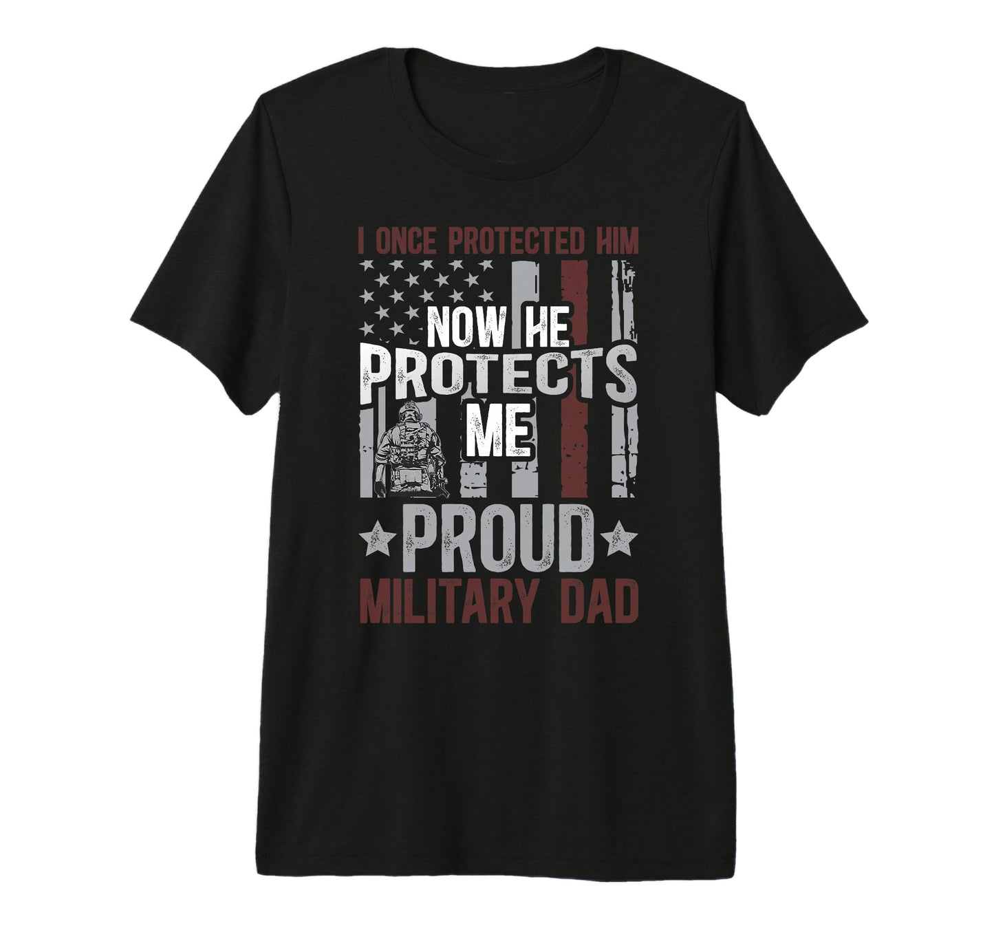 Mens Proud Military Dad American Flag T-Shirt - Novelty Apparel Men Women - T-Shirt, Sweatshirt, Hoodie