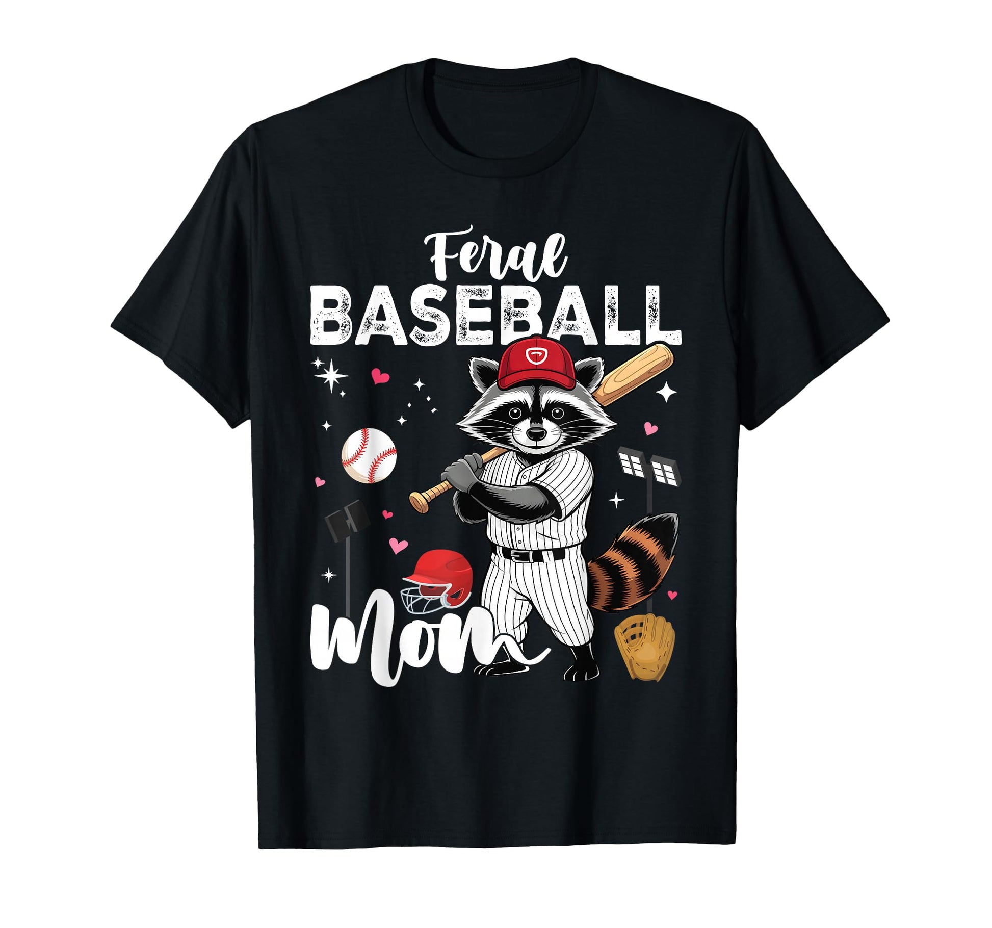 Raccoon Feral Baseball Mom Trash T-Shirt - Novelty Apparel for Adults - T-Shirt, Sweatshirt, Hoodie