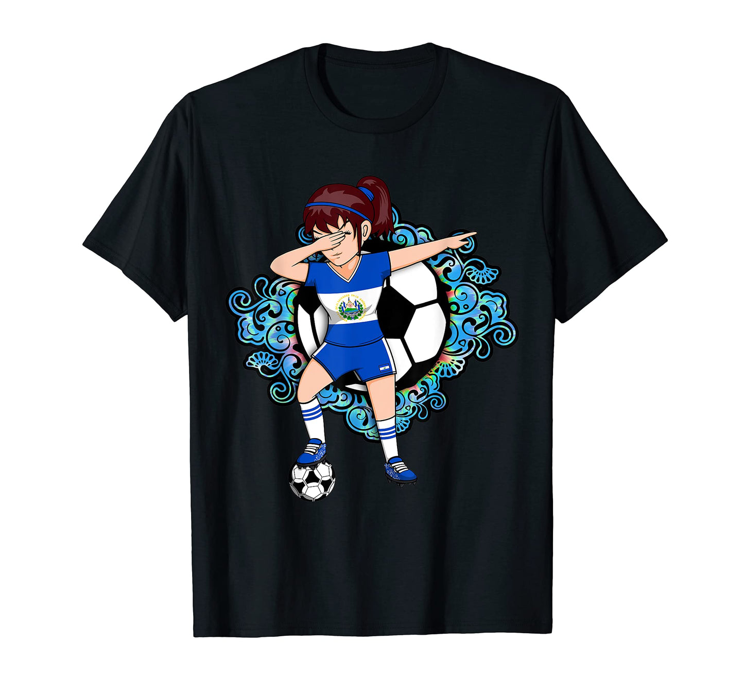 Dabbing Soccer El Salvador Fans T-Shirt - Minimalist Print for Adults - T-Shirt, Sweatshirt, Hoodie