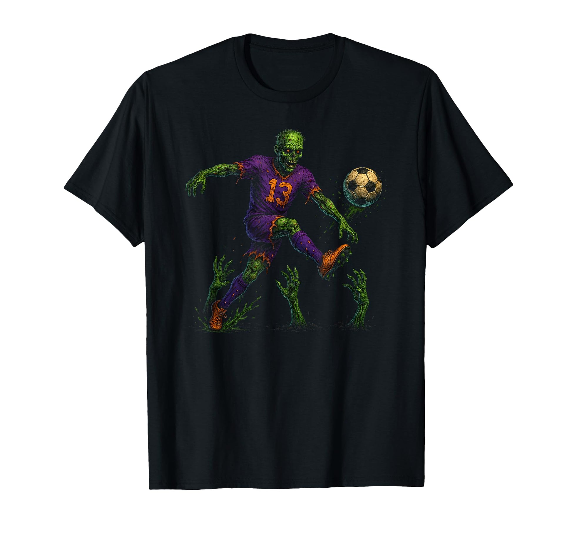 Halloween Zombie Soccer Player T-Shirt - Custom Art Print for Adults - T-Shirt, Sweatshirt, Hoodie