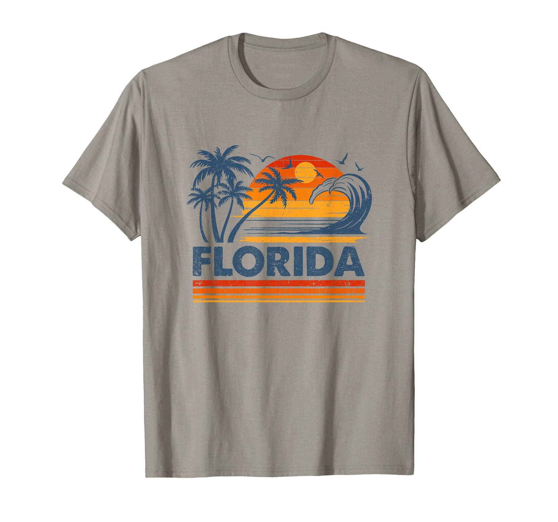 Florida Vacation Sunset 70S Beach T-Shirt - Unique Graphic Men Women - T-Shirt, Sweatshirt, Hoodie
