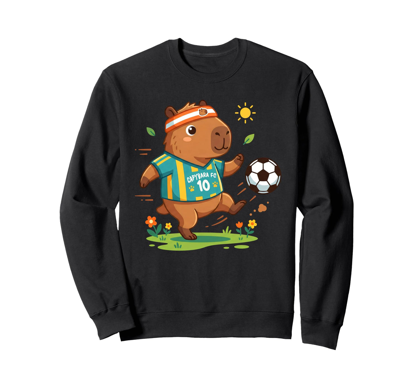 Capybara Soccer Player Headband Funny Sweatshirt - Streetwear Style Unisex - T-Shirt, Sweatshirt, Hoodie