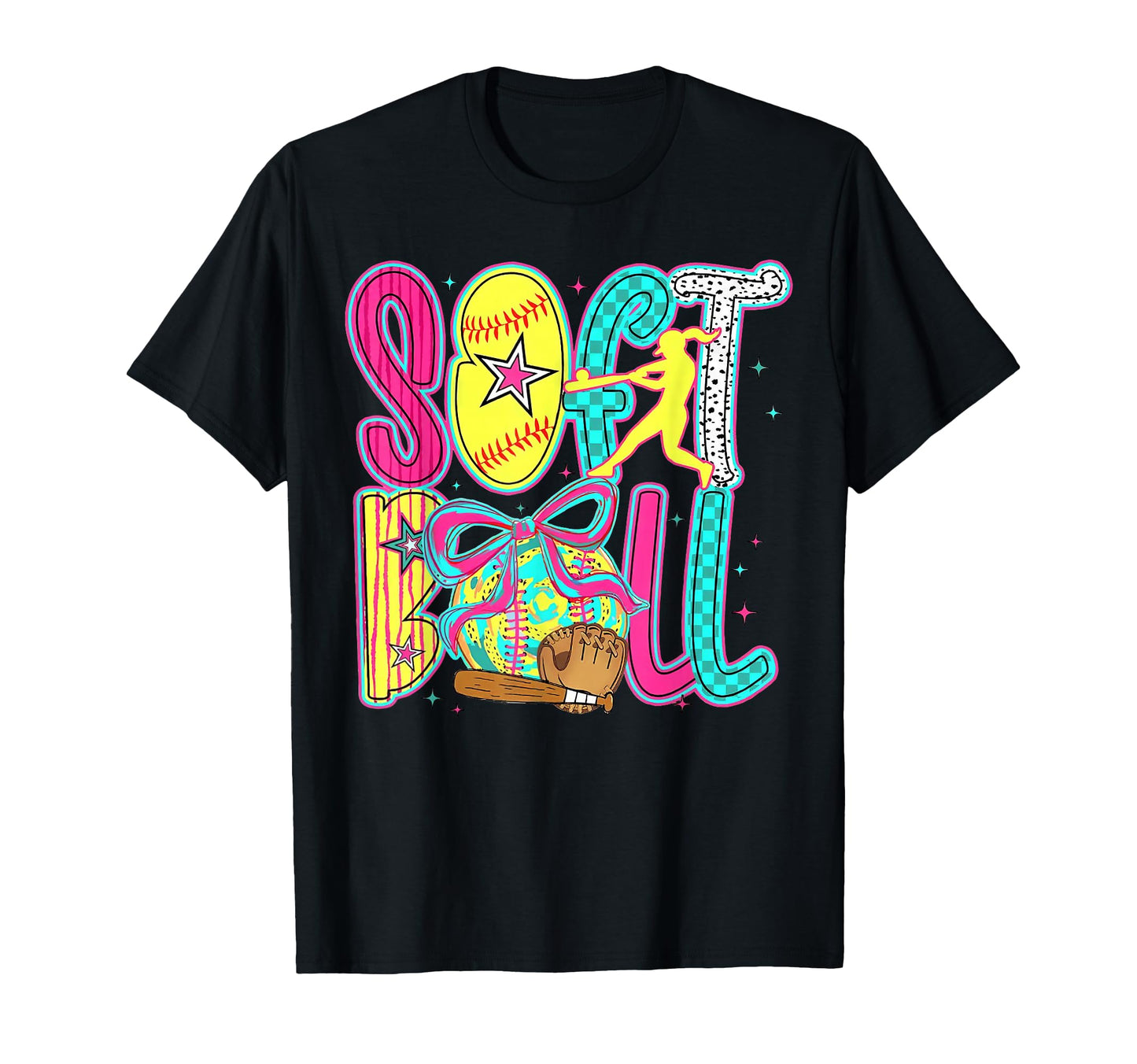 Softball Coquette Bow Game Day Softball T-Shirt - Custom Art Print Unisex - T-Shirt, Sweatshirt, Hoodie