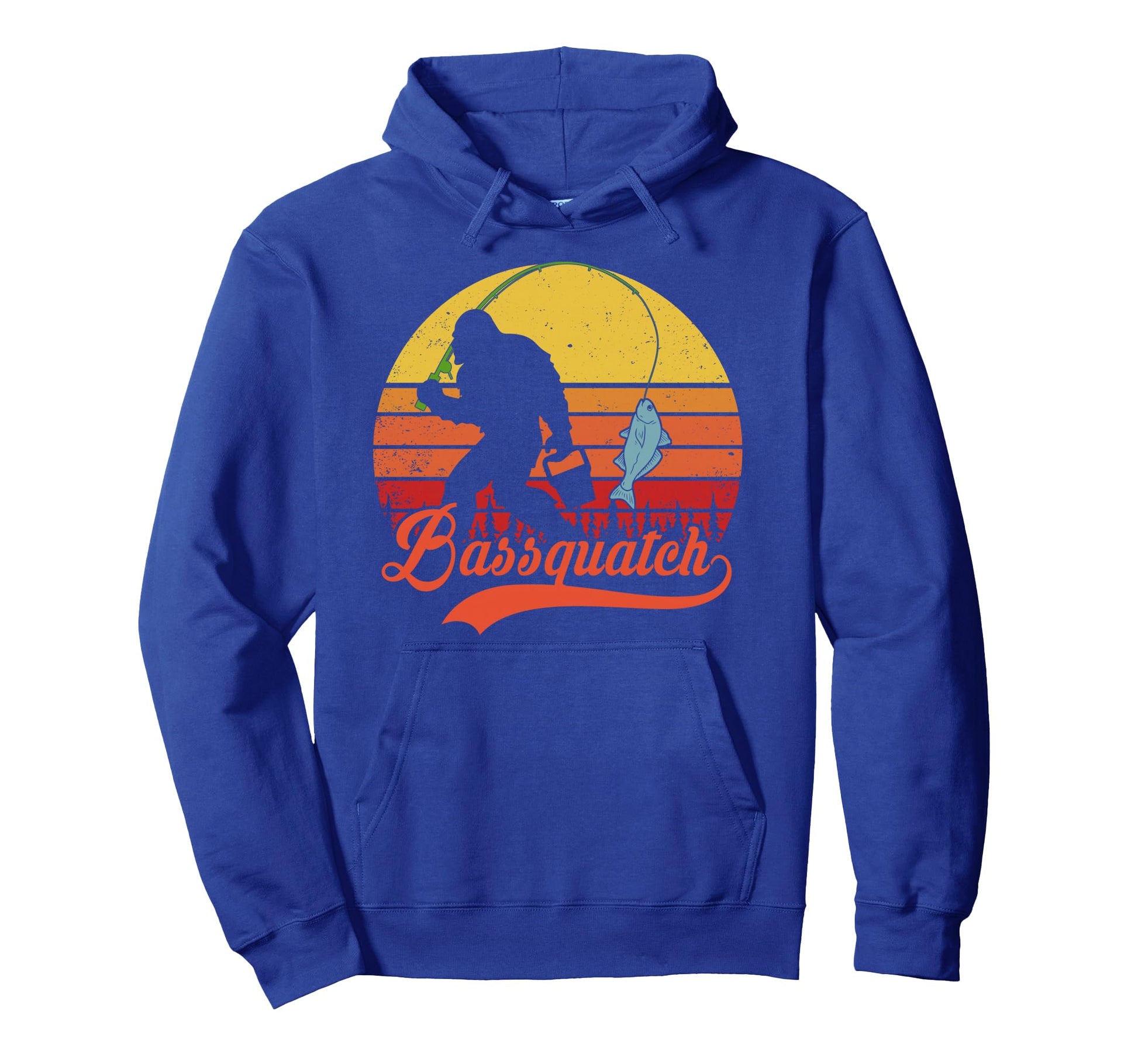 Bigfoot Fishing Funny Bassquatch Hoodie - Aesthetic Graphic for Adults - T-Shirt, Sweatshirt, Hoodie