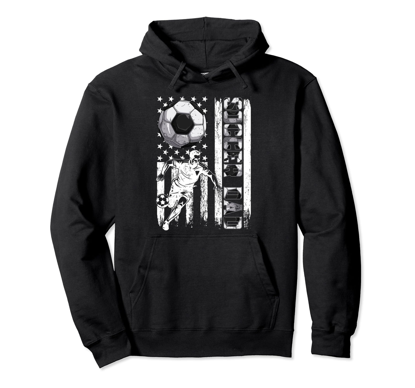 Soccer Dad Soccer Lover Fan Usa Flag Hoodie - Novelty Apparel Men Women - T-Shirt, Sweatshirt, Hoodie