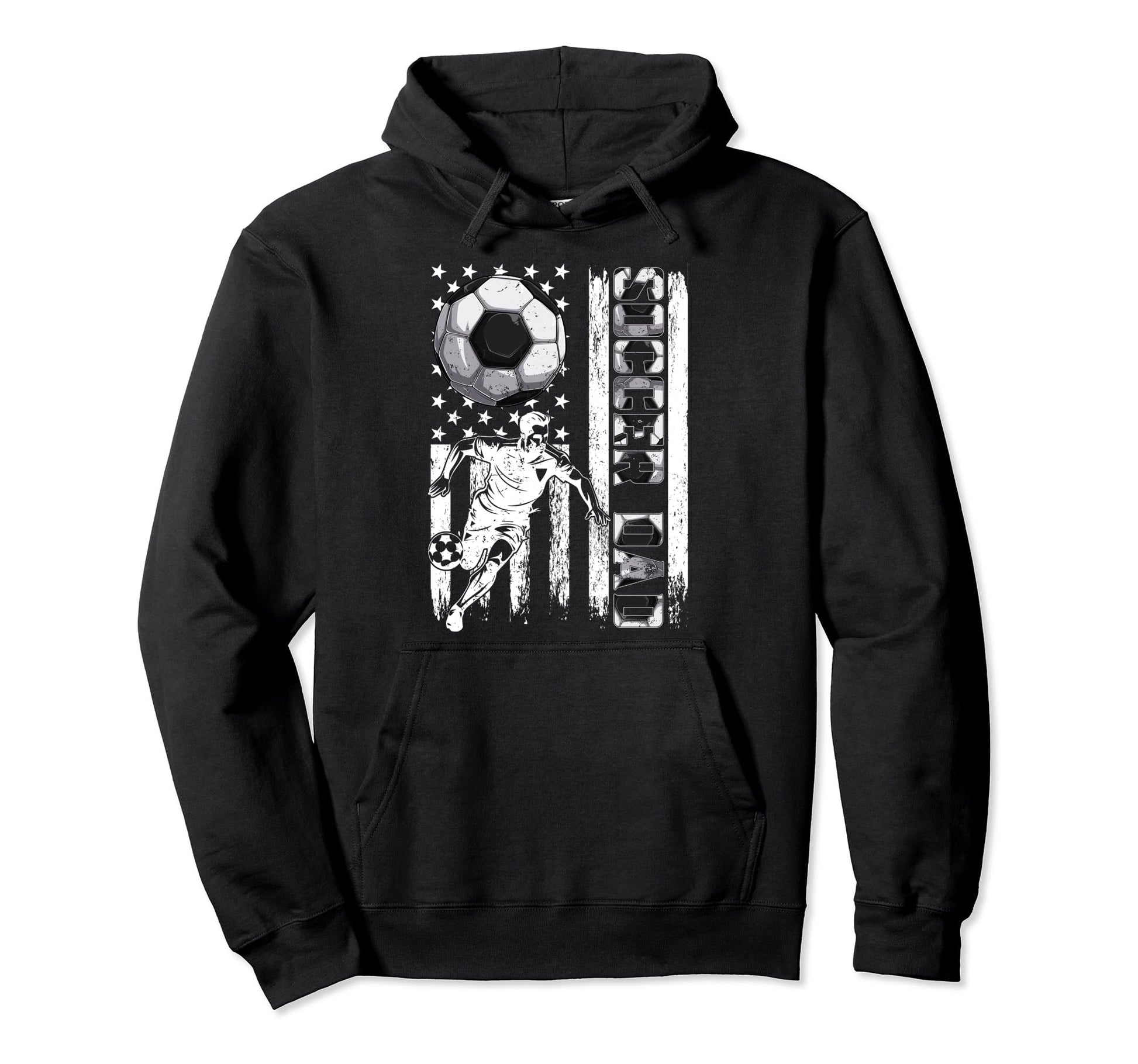 Soccer Dad Soccer Lover Fan Usa Flag Hoodie - Novelty Apparel Men Women - T-Shirt, Sweatshirt, Hoodie