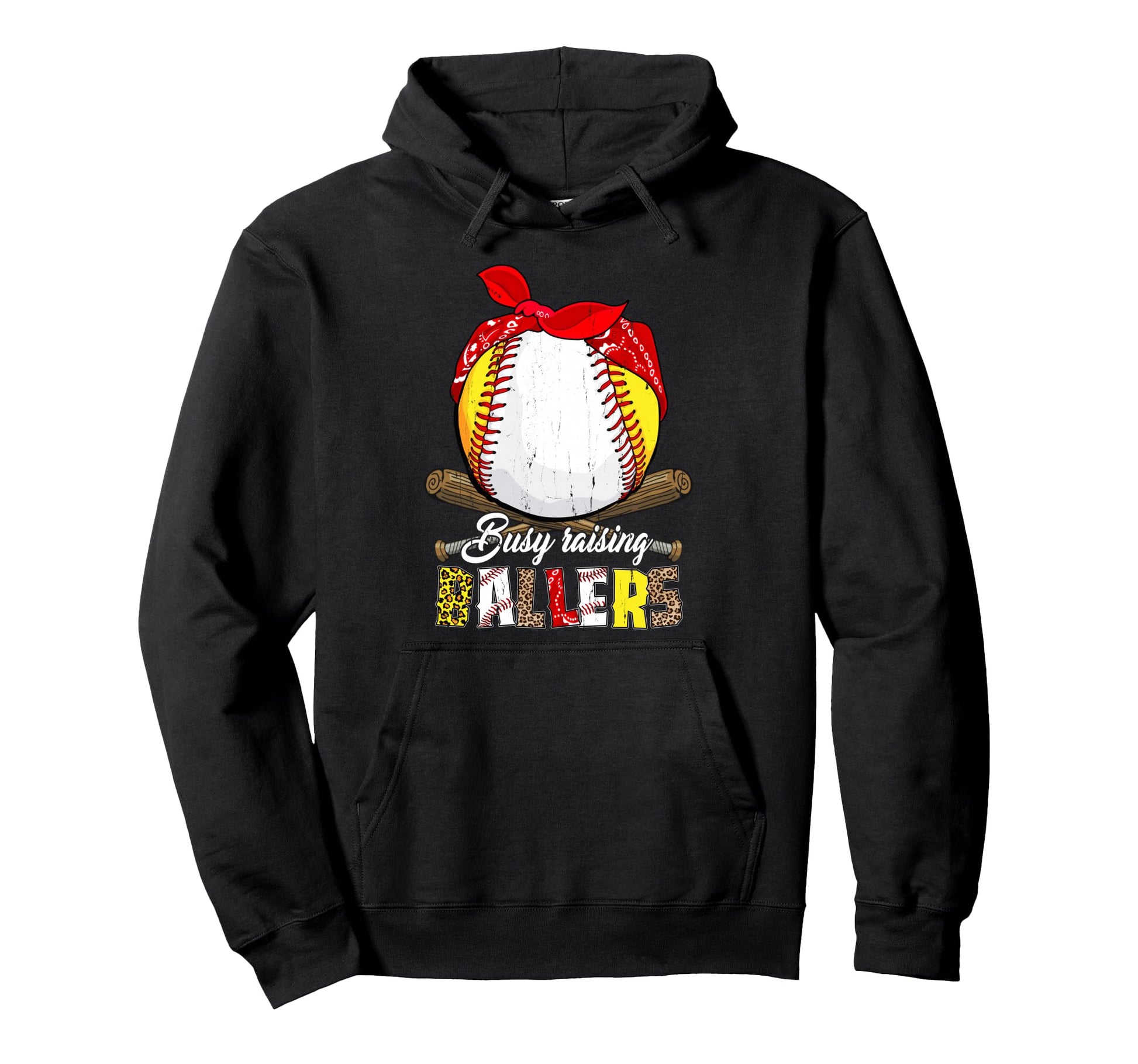 Busy Raising Ballers Softball Baseball Hoodie - Aesthetic Graphic Unisex - T-Shirt, Sweatshirt, Hoodie