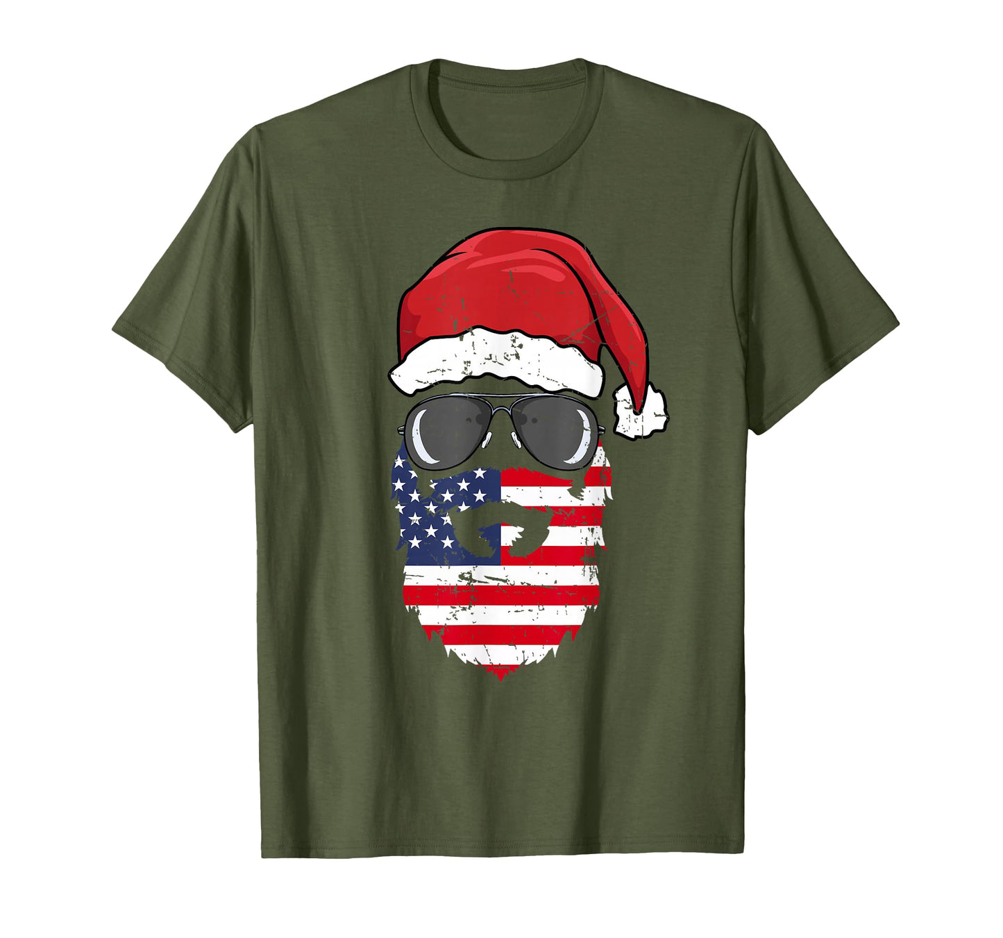 Patriotic Santa Claus Face T-Shirt - Aesthetic Graphic Men Women - T-Shirt, Sweatshirt, Hoodie