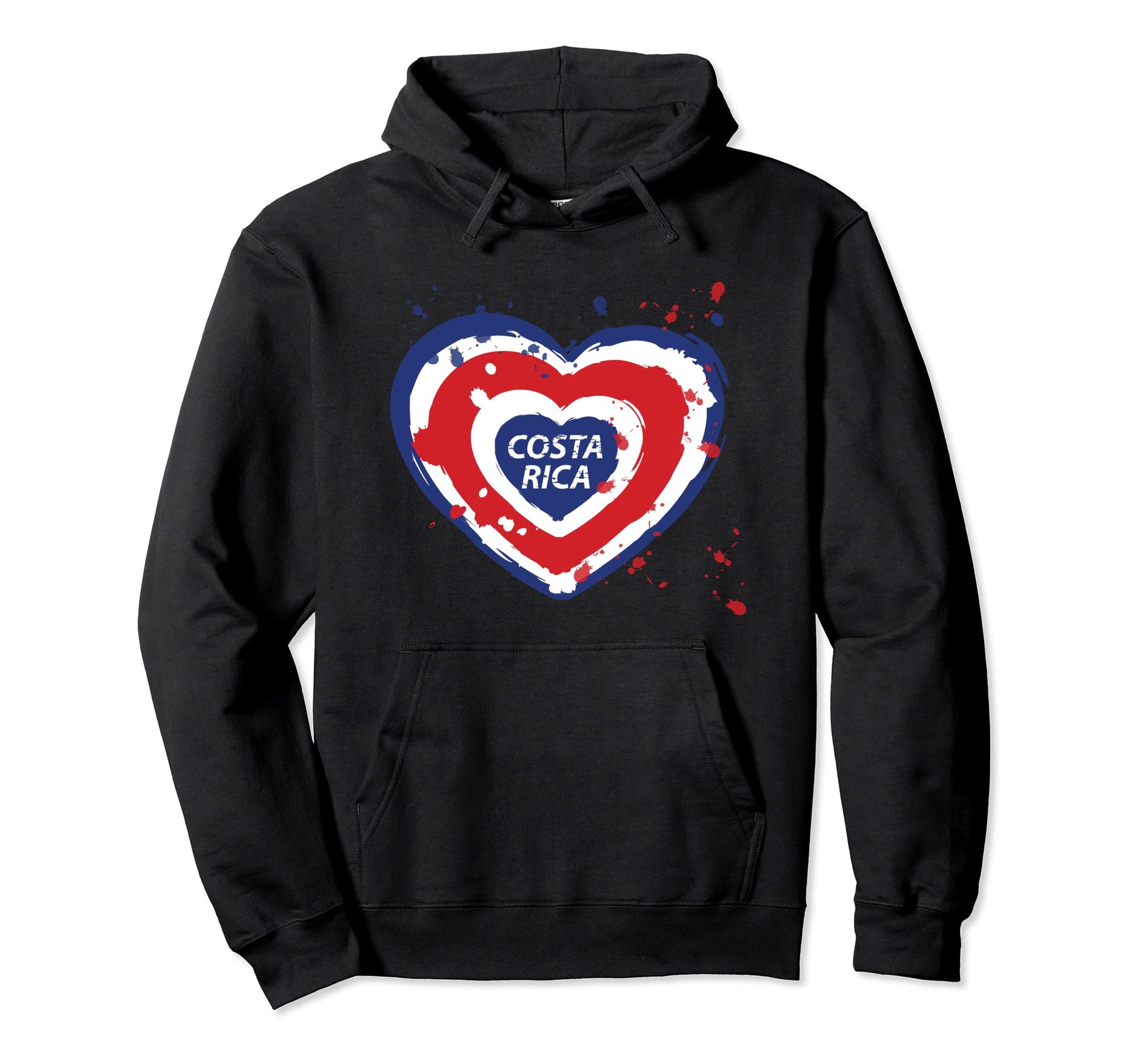 Costa Rica Flag Heart Shape Soccer Hoodie - Novelty Apparel Unisex - T-Shirt, Sweatshirt, Hoodie