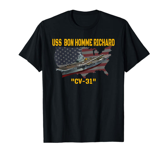 Aircraft Carrier Uss Bon Homme Richard Cv T-Shirt - Trendy Graphic Unisex - T-Shirt, Sweatshirt, Hoodie