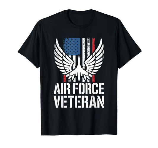 Air Force Veteran Us American Flag Dad T-Shirt - Novelty Apparel Unisex - T-Shirt, Sweatshirt, Hoodie