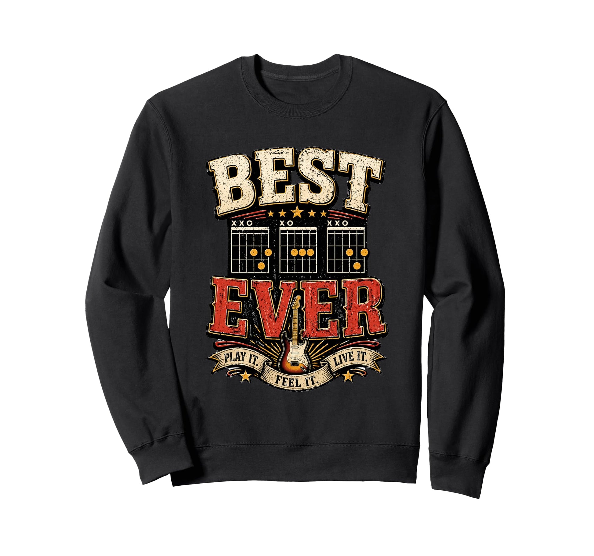 Best Dad Ever Guitar Chords Rock Sweatshirt - Fun Novelty Design Unisex - T-Shirt, Sweatshirt, Hoodie