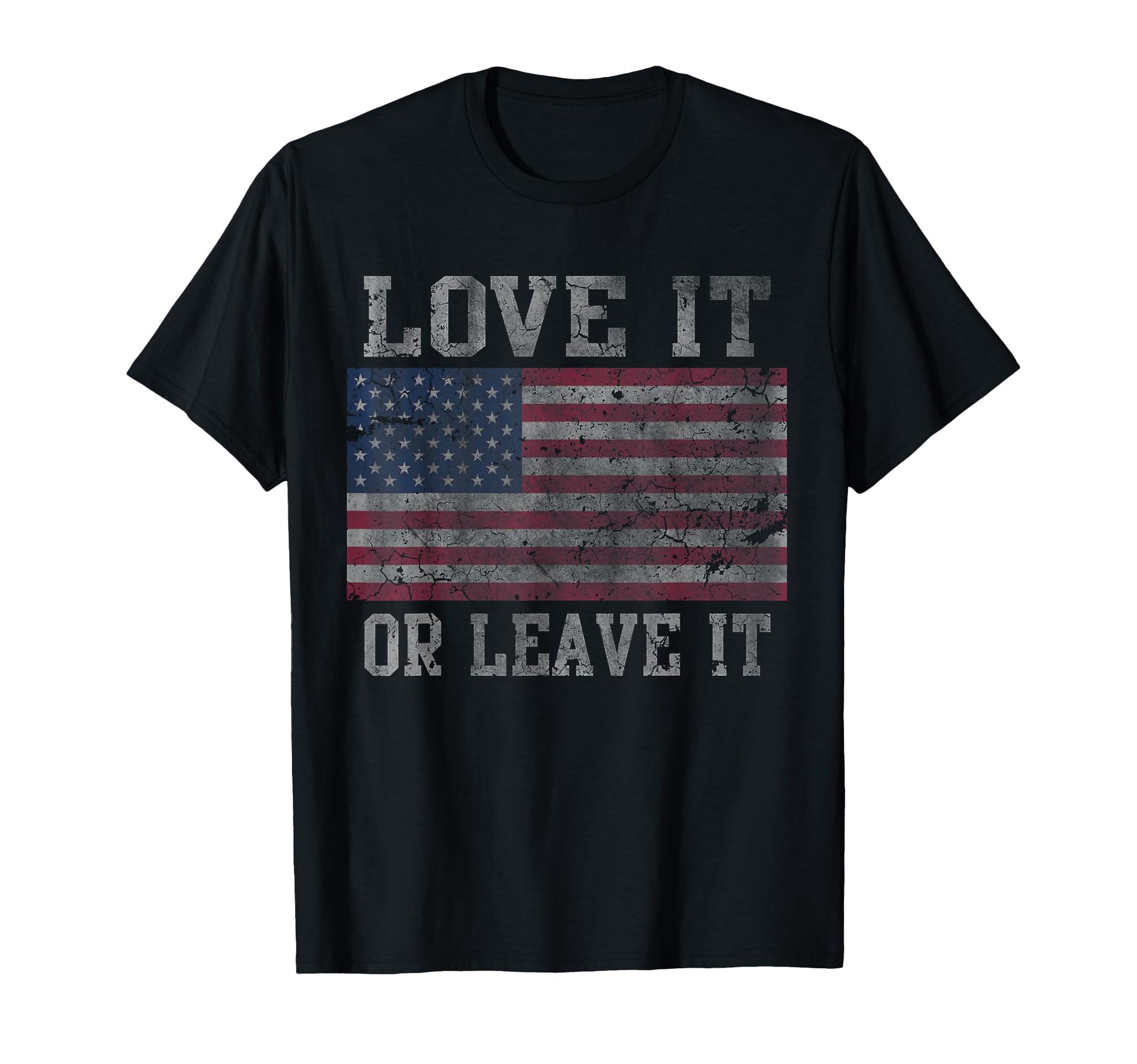 Usa Love It Or Leave It Patriotic Fade T-Shirt - Minimalist Print Men Women - T-Shirt, Sweatshirt, Hoodie