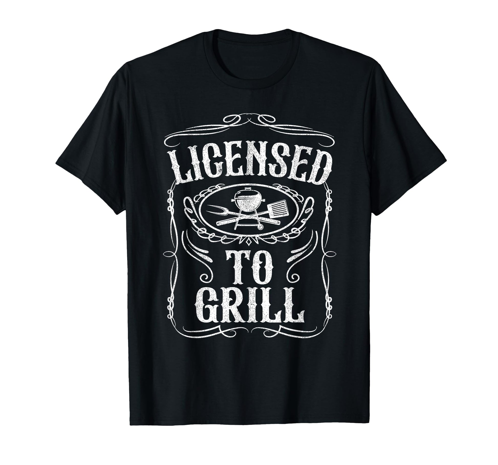 Licensed To Grill Funny Bbq Grilling T-Shirt - Custom Art Print Men Women - T-Shirt, Sweatshirt, Hoodie