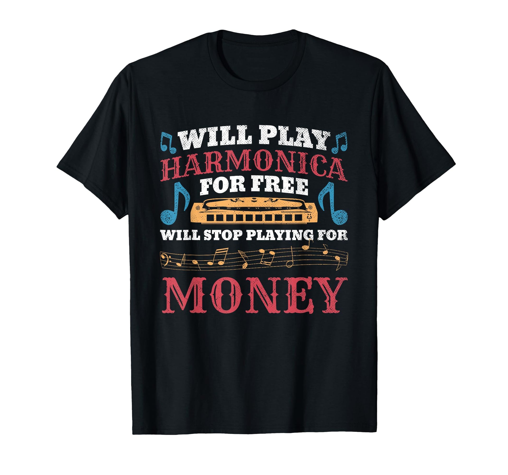 Will Play Harmonica Free Harmonica T-Shirt - Aesthetic Graphic Men Women - T-Shirt, Sweatshirt, Hoodie
