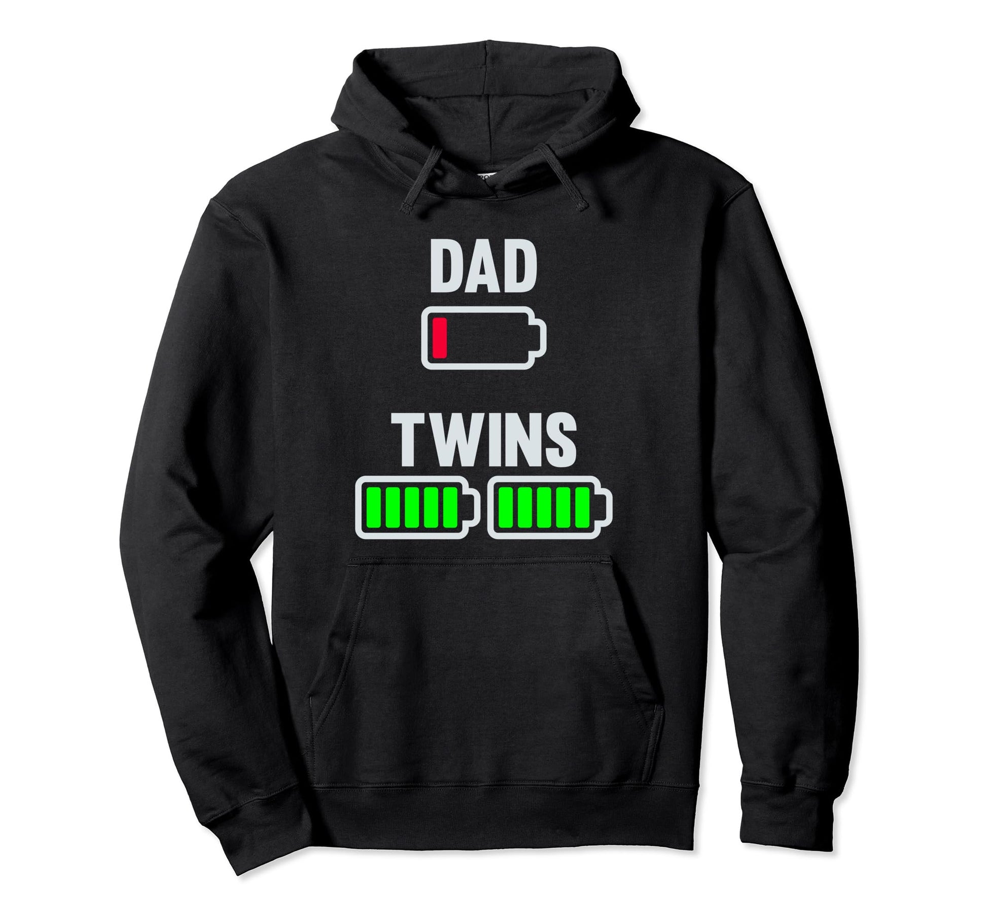 Tired Dad Low Battery Twins Full Hoodie - Aesthetic Graphic for Adults - T-Shirt, Sweatshirt, Hoodie