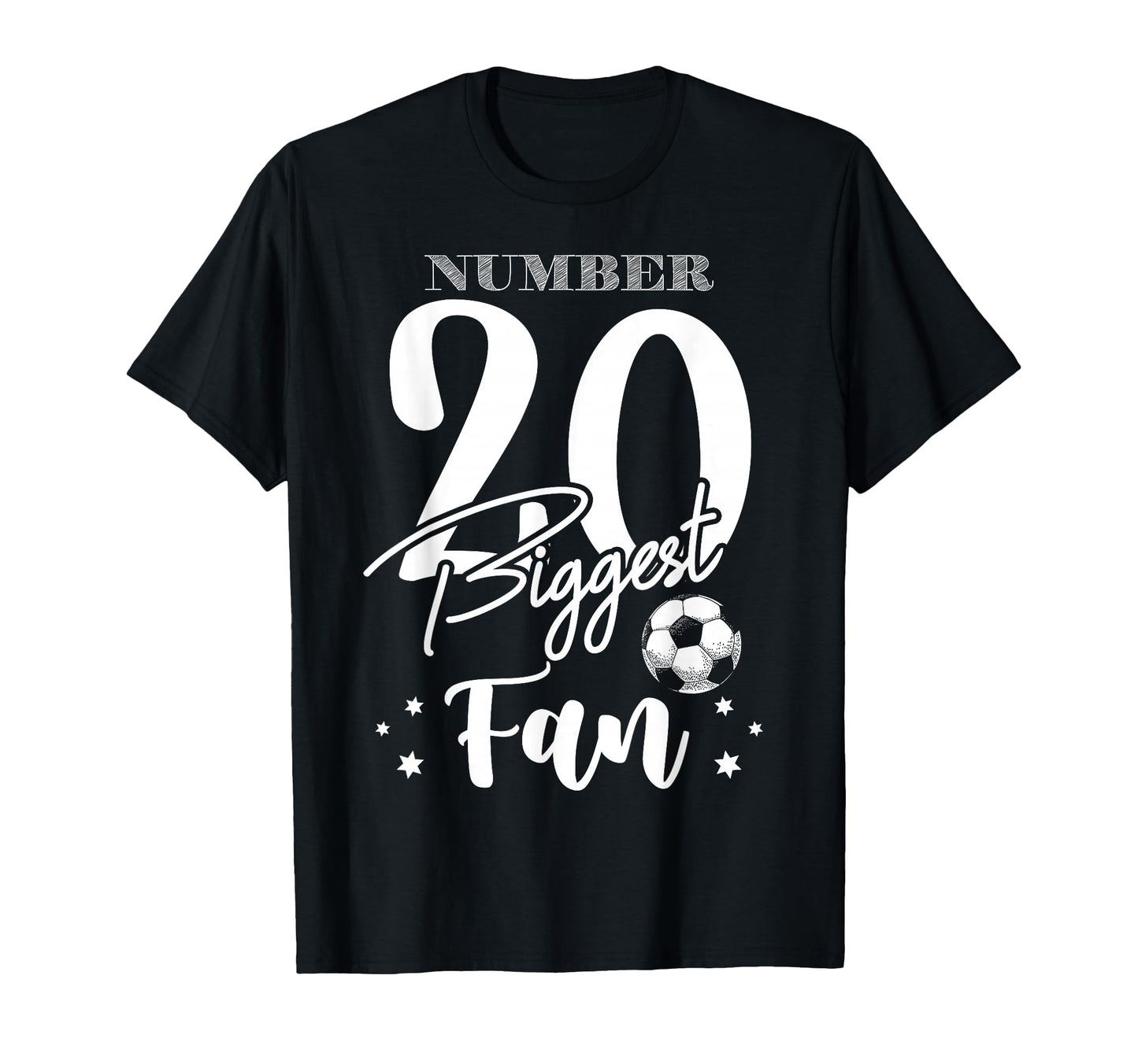Number 20 Biggest Fan Soccer Player T-Shirt - Minimalist Print Unisex - T-Shirt, Sweatshirt, Hoodie