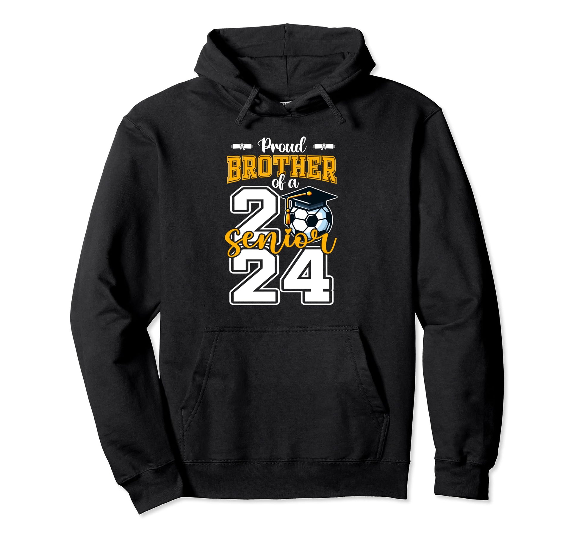 Proud Brother 2024 Soccer Senior Hoodie - Aesthetic Graphic Men Women - T-Shirt, Sweatshirt, Hoodie