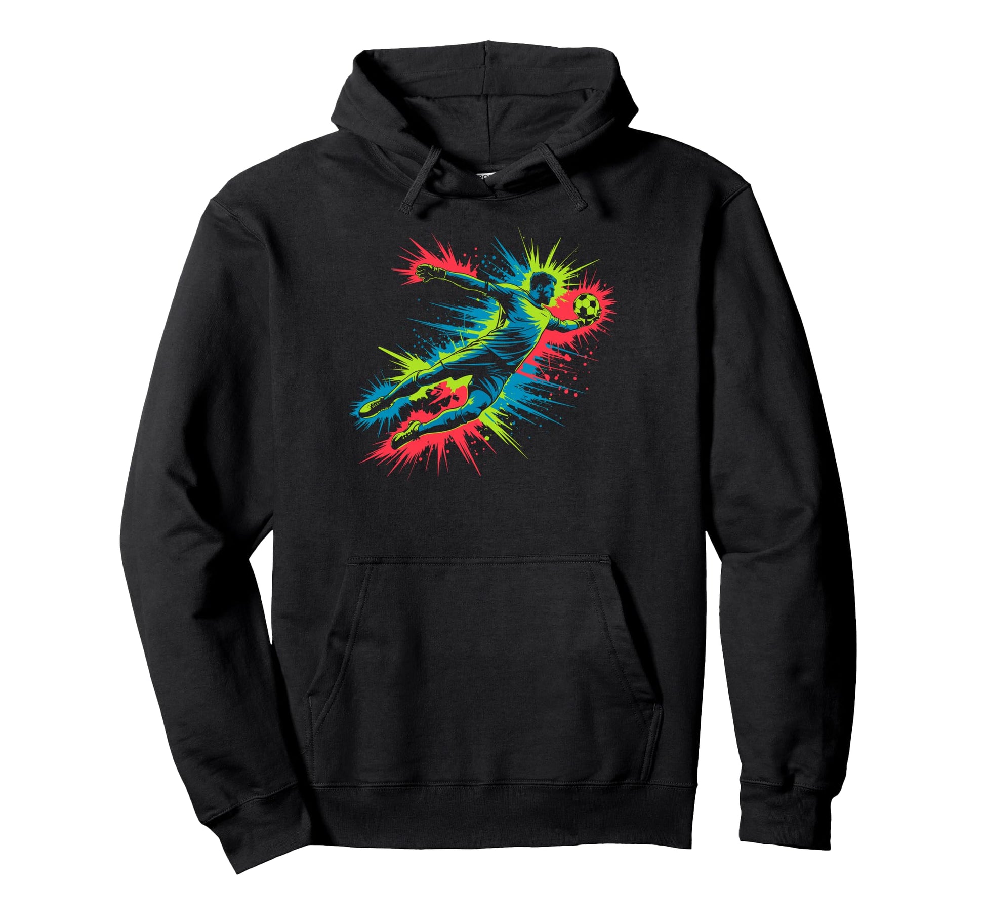 Colorful Funny Soccer Goalie Player Fan Hoodie - Unique Graphic Unisex - T-Shirt, Sweatshirt, Hoodie