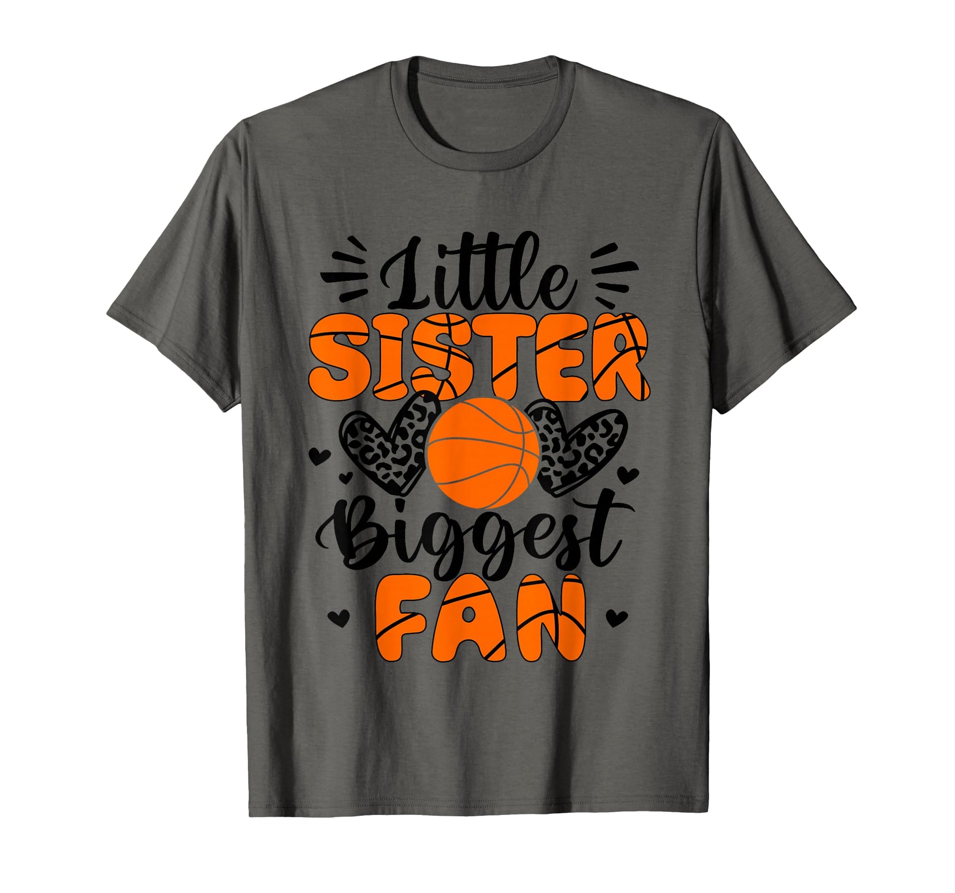 Little Sister Biggest Fan Basketball T-Shirt - Minimalist Print Unisex - T-Shirt, Sweatshirt, Hoodie