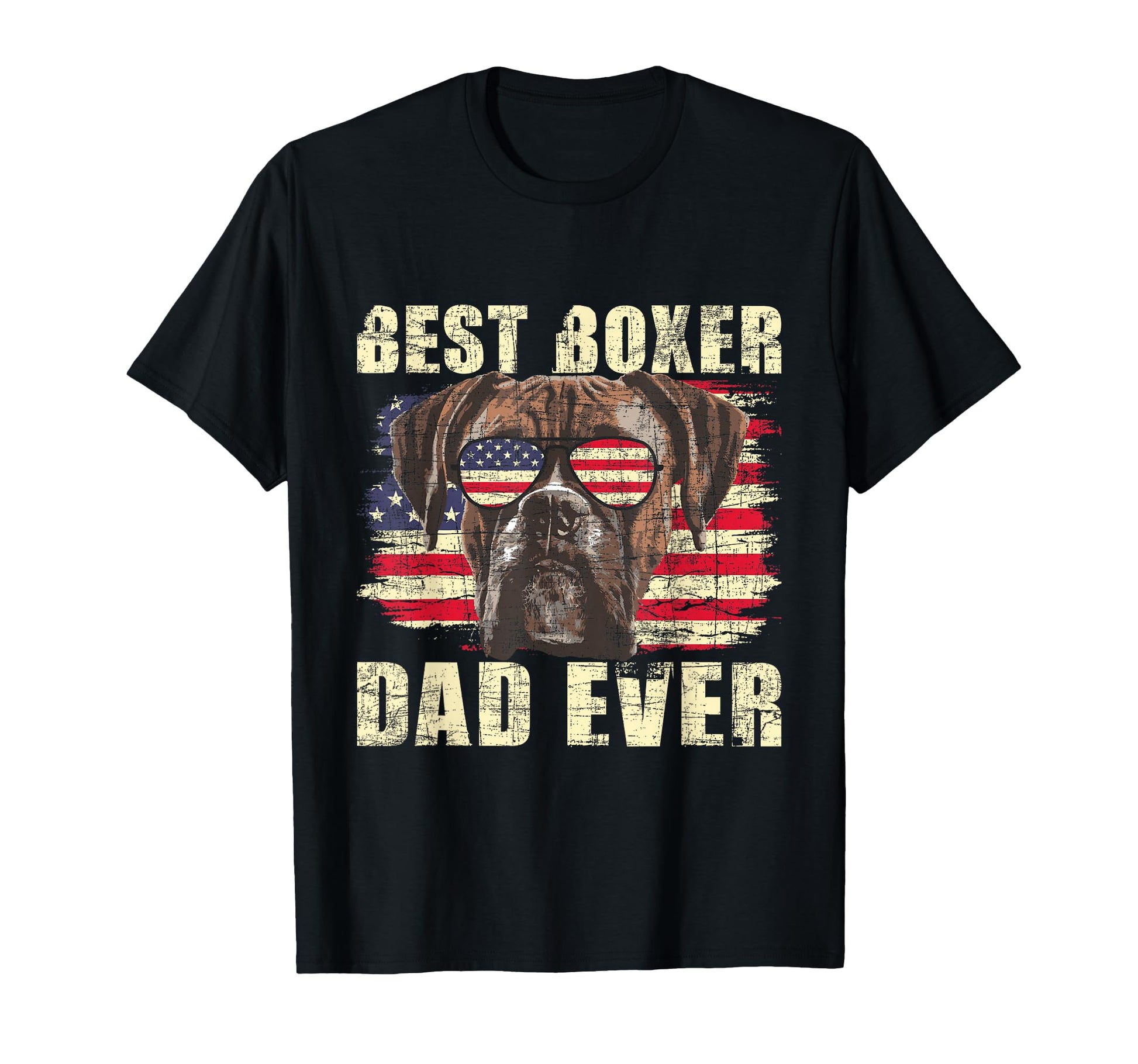Best Boxer Dad Ever Usa Flag American T-Shirt - Fun Novelty Design Unisex - T-Shirt, Sweatshirt, Hoodie