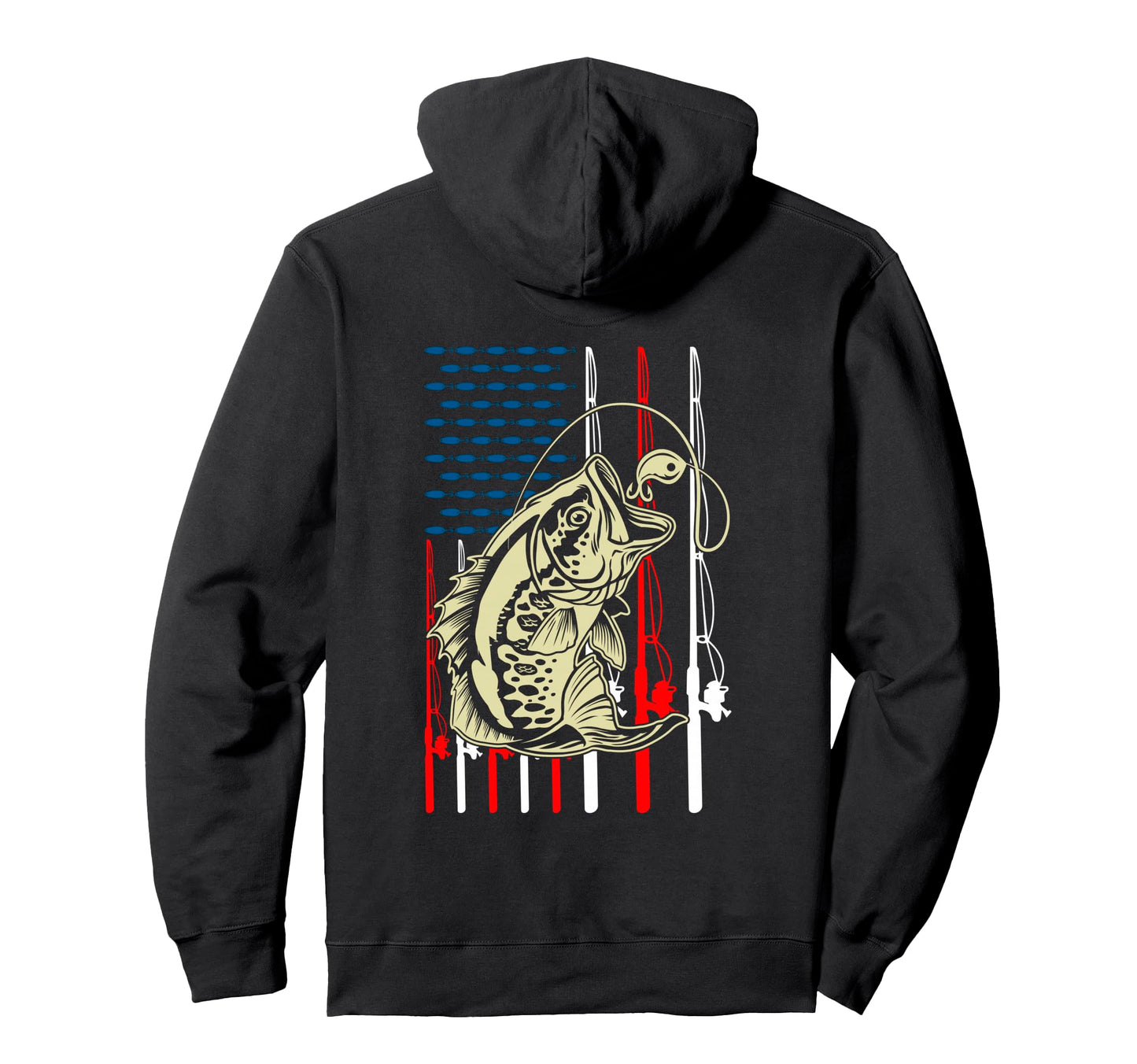 Fishing American Flag Fishing Lover Hoodie - Aesthetic Graphic for Adults - T-Shirt, Sweatshirt, Hoodie