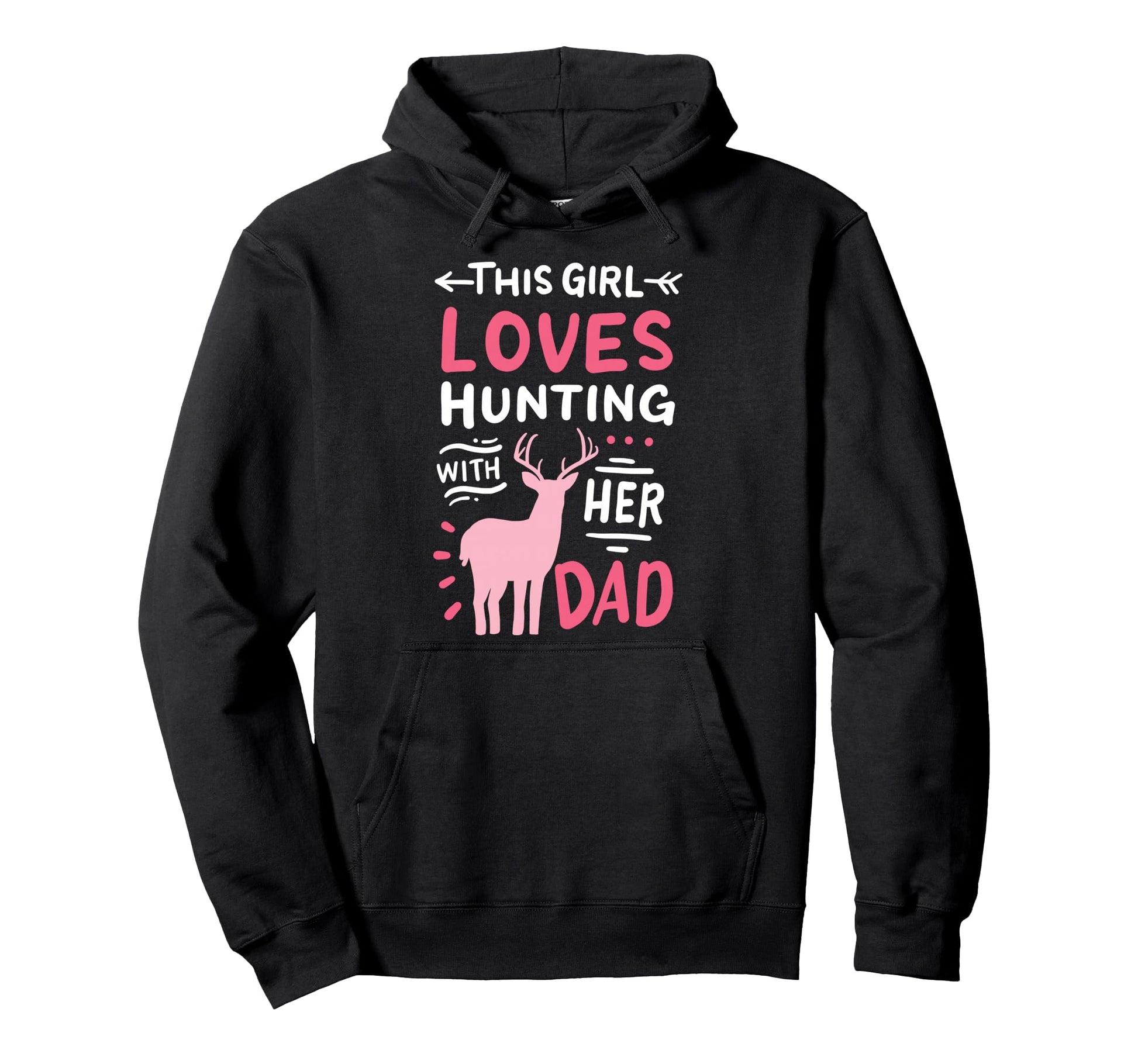 Hunting Her Dad Fathers Day Hoodie - Minimalist Print Unisex - T-Shirt, Sweatshirt, Hoodie
