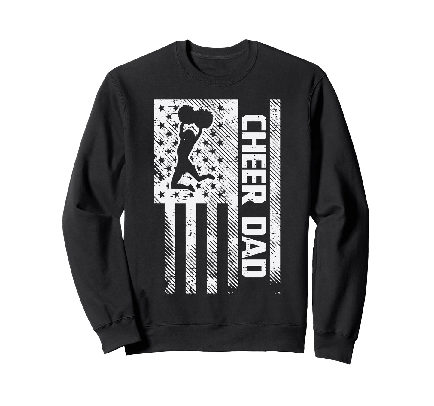 Cheerleader Cheer Dad Us Flag Sweatshirt - Graphic Print Men Women - T-Shirt, Sweatshirt, Hoodie