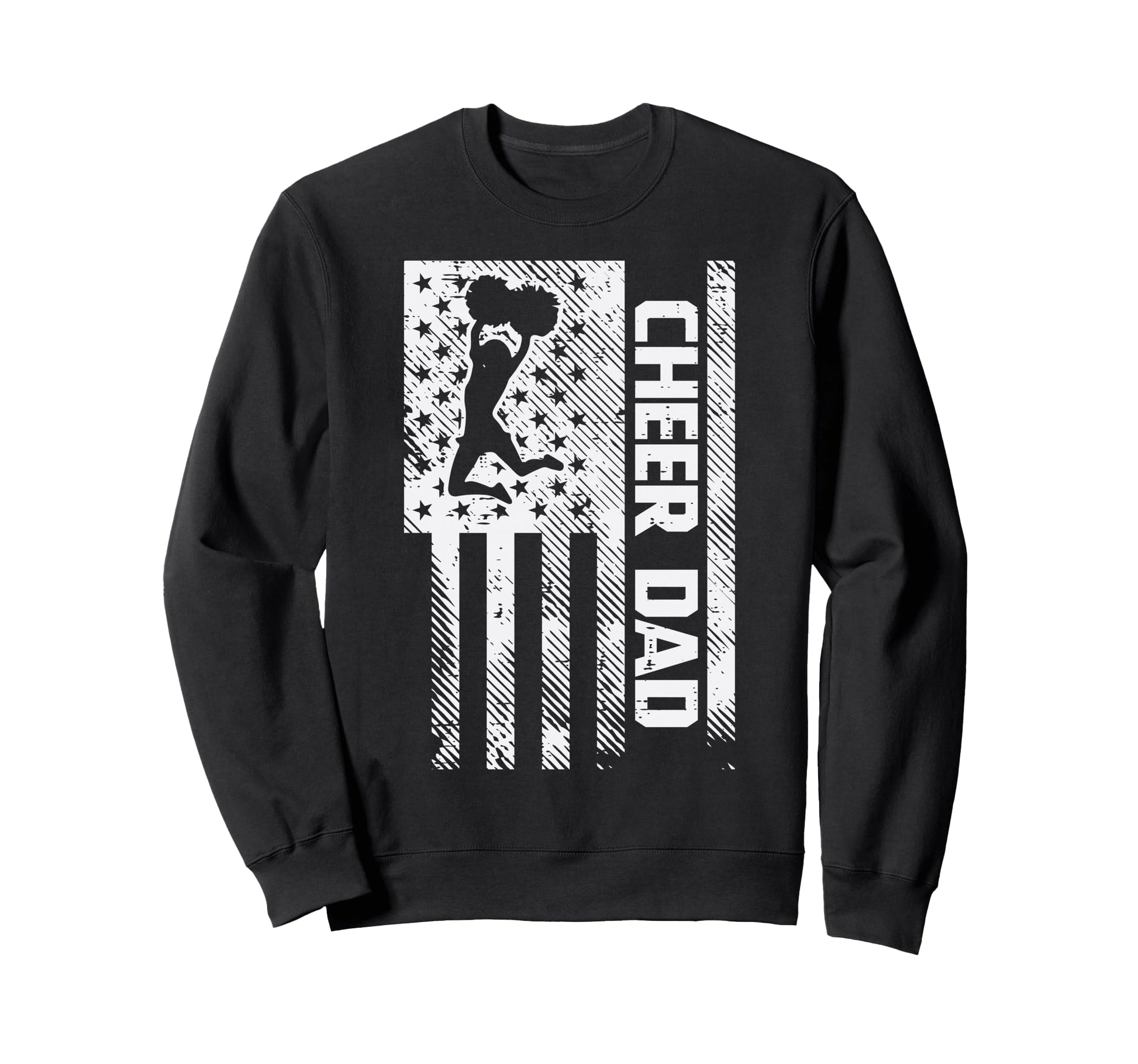 Cheerleader Cheer Dad Us Flag Sweatshirt - Graphic Print Men Women - T-Shirt, Sweatshirt, Hoodie