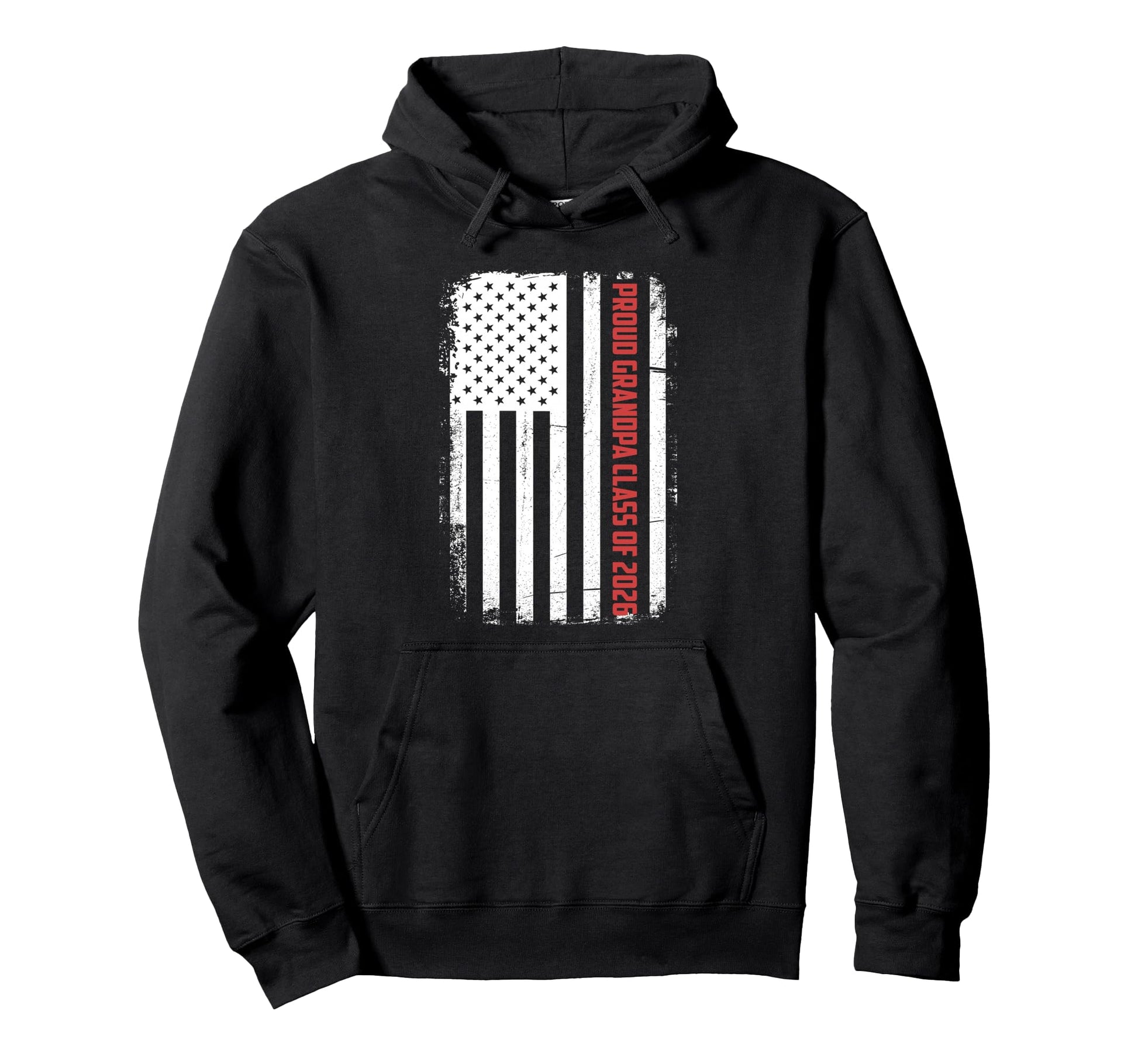 Proud Grandpa Class 2026 Flag Hoodie - Fun Novelty Design for Adults - T-Shirt, Sweatshirt, Hoodie