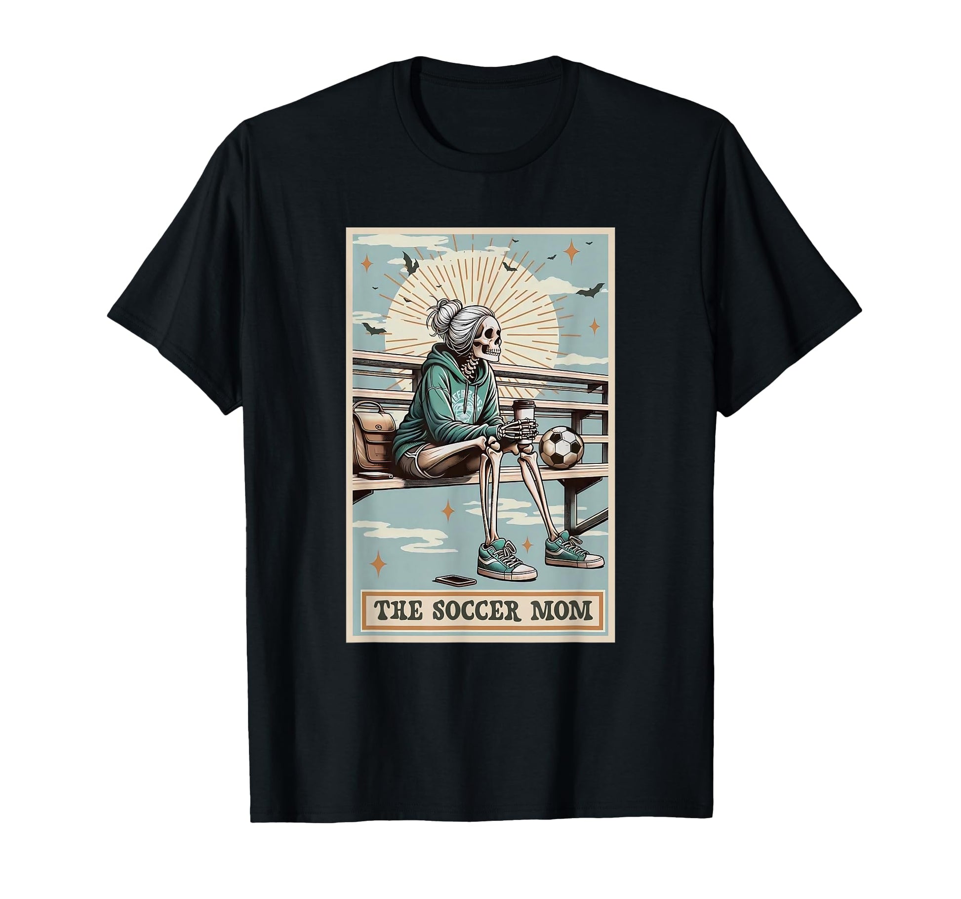 Soccer Mom Skeleton Tarot Card Halloween T-Shirt - Graphic Print Unisex - T-Shirt, Sweatshirt, Hoodie