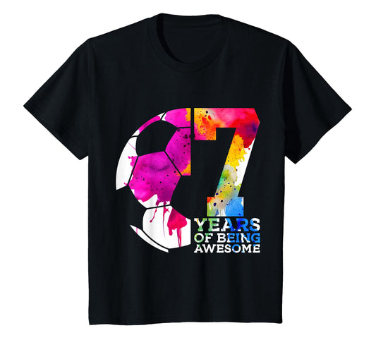 7 Years Being Awesome Soccer 7Th T-Shirt - Casual Everyday Wear for Adults - T-Shirt, Sweatshirt, Hoodie