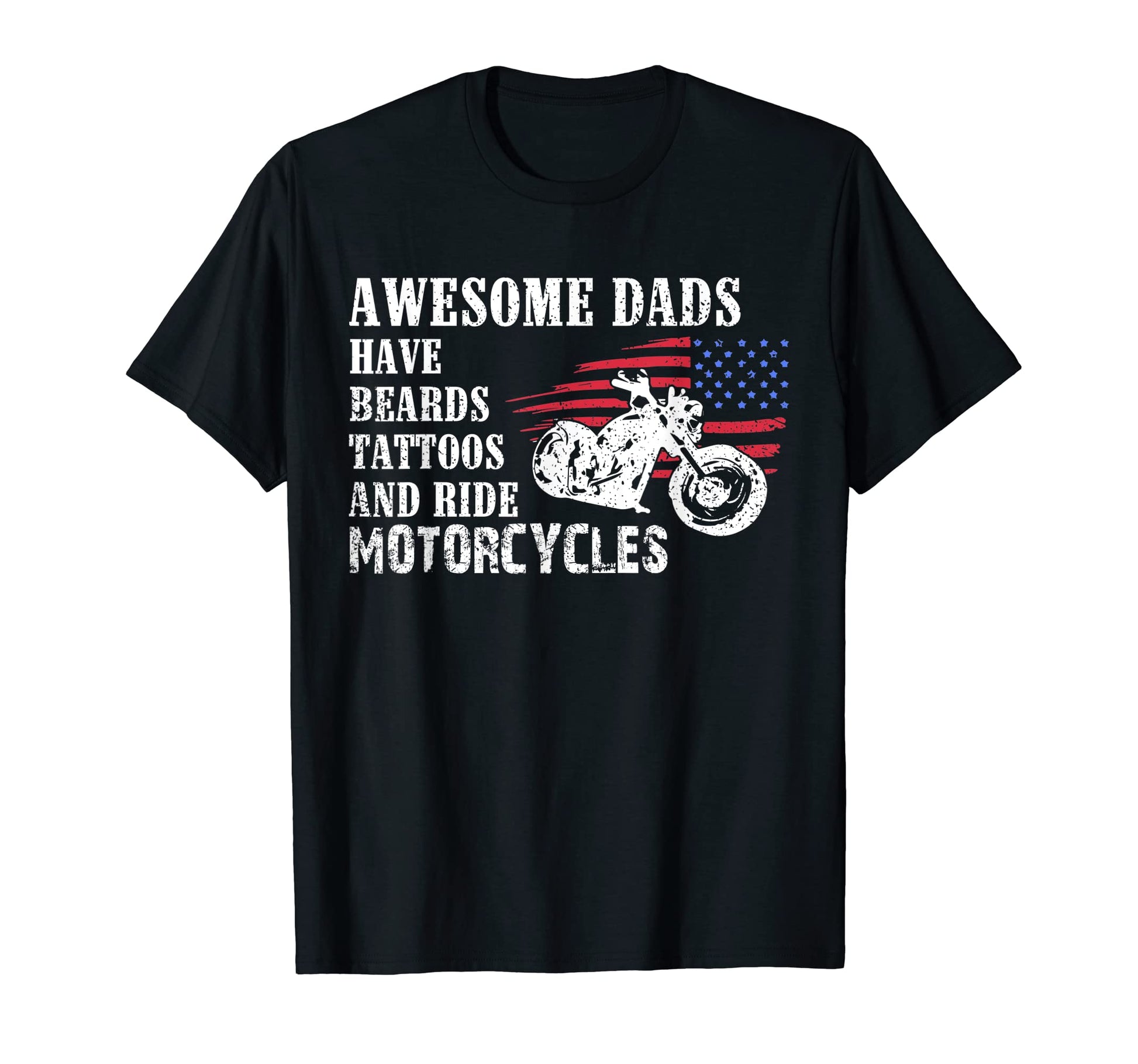 Awesome Dads Have Beards Tattoos And T-Shirt - Custom Art Print Unisex - T-Shirt, Sweatshirt, Hoodie
