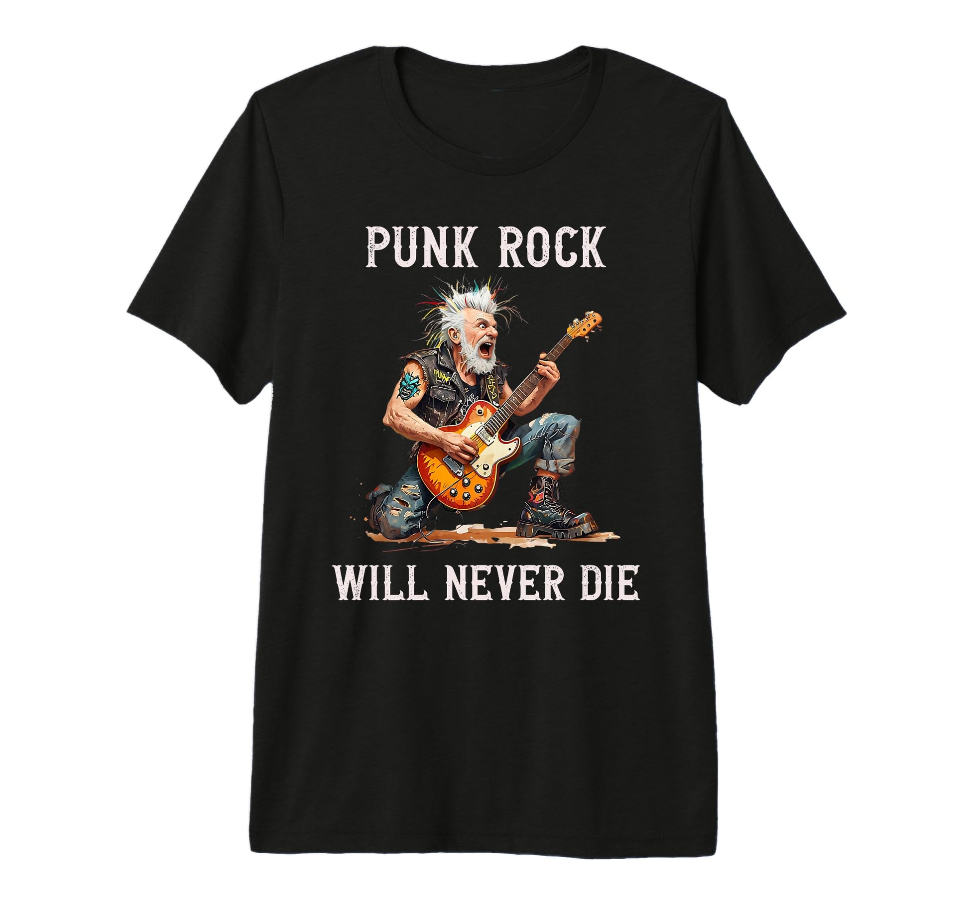 Punk Rock Rocker Dad Grandpa Punk T-Shirt - Casual Everyday Wear Unisex - T-Shirt, Sweatshirt, Hoodie