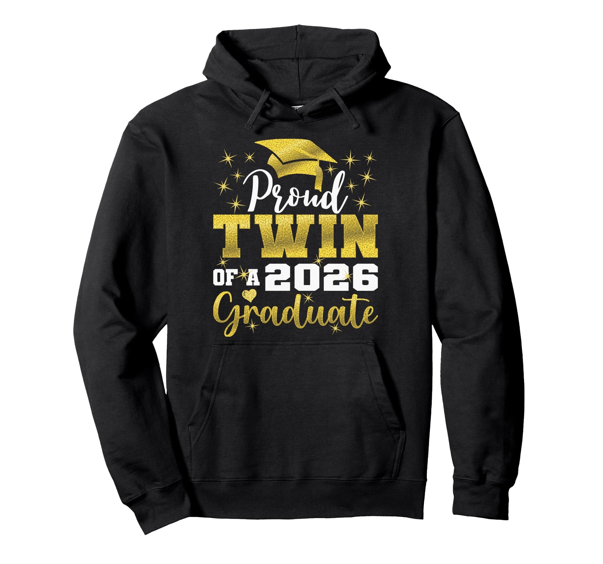 Super Proud Twin 2026 Graduate Senior Hoodie - Novelty Apparel for Adults - T-Shirt, Sweatshirt, Hoodie