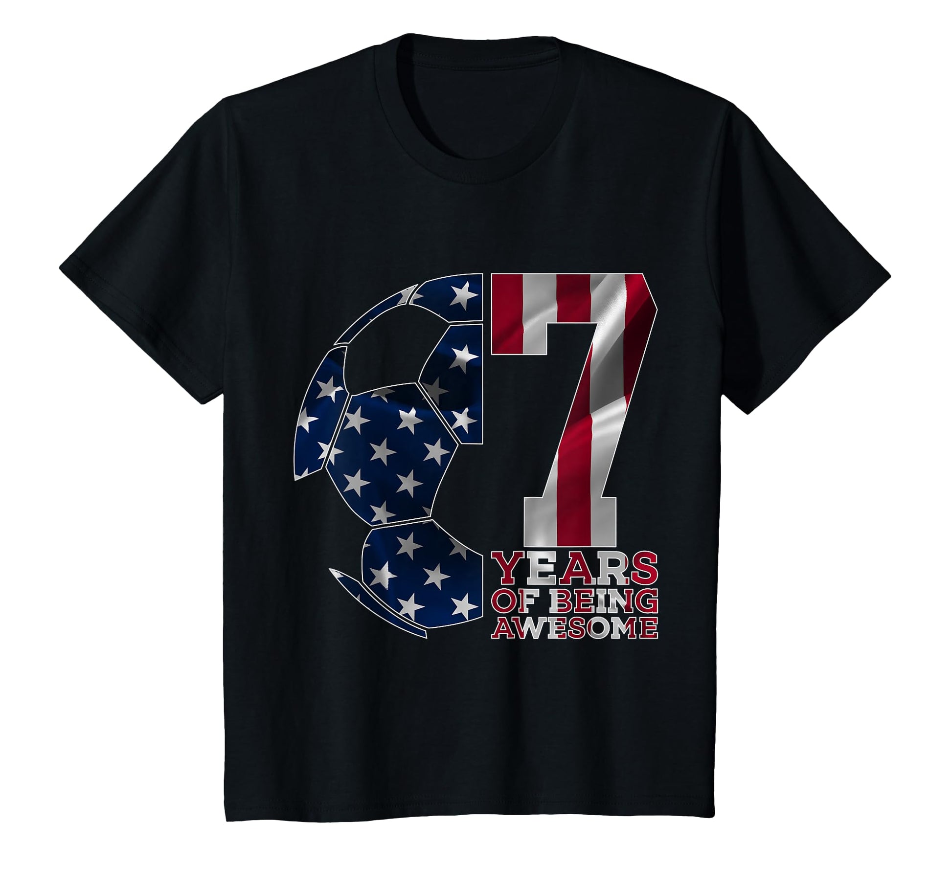 7 Years Being Awesome Soccer 7Th T-Shirt - Trendy Graphic for Adults - T-Shirt, Sweatshirt, Hoodie
