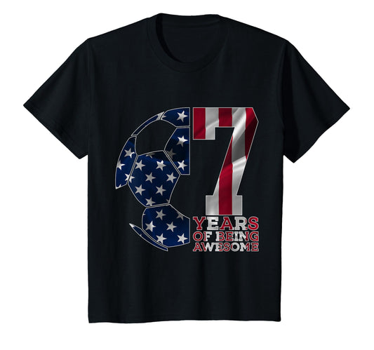 7 Years Being Awesome Soccer 7Th T-Shirt - Trendy Graphic for Adults - T-Shirt, Sweatshirt, Hoodie