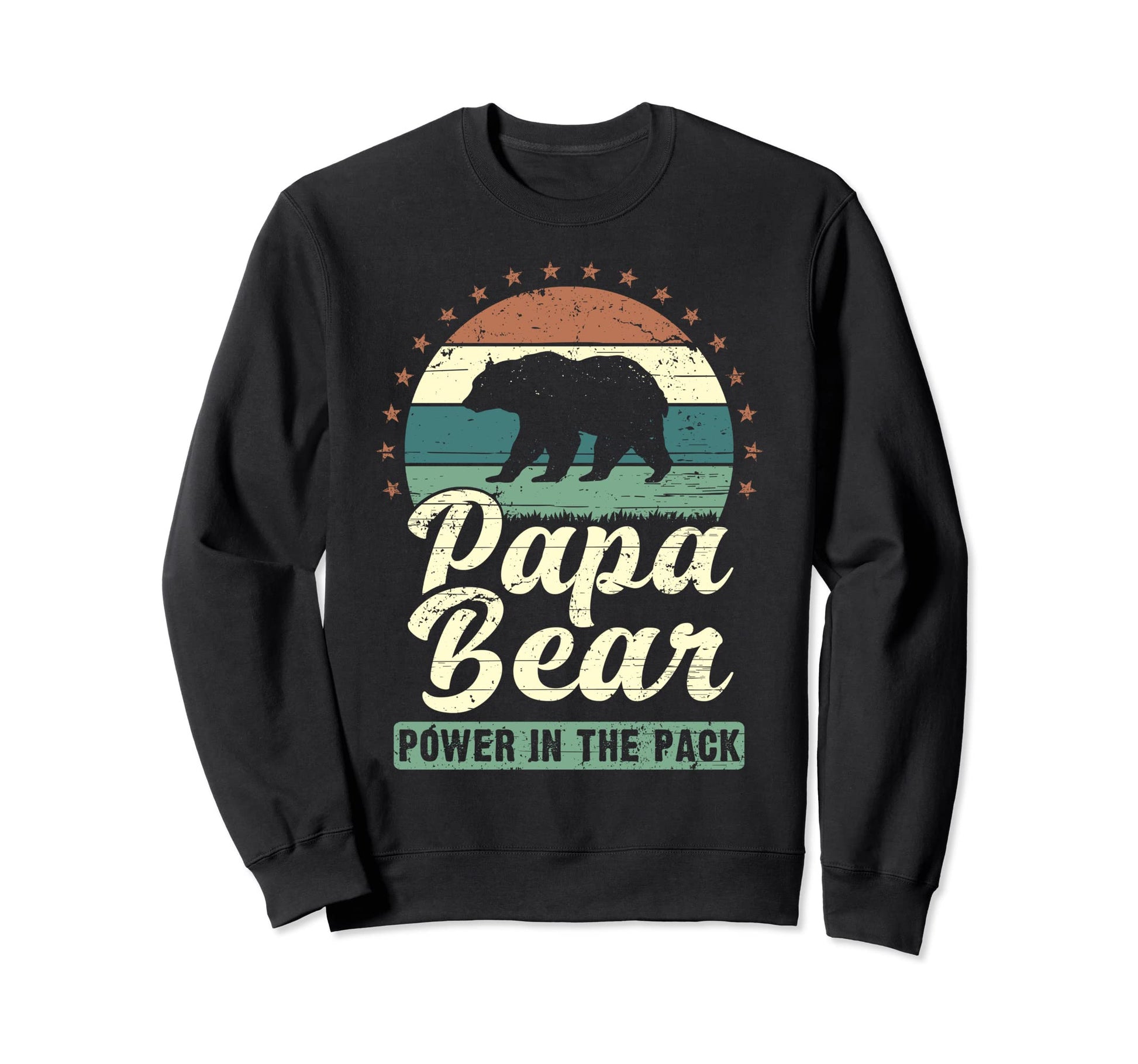 Papa Bear Power Pack Dad Grandpa Sweatshirt - Novelty Apparel for Adults - T-Shirt, Sweatshirt, Hoodie