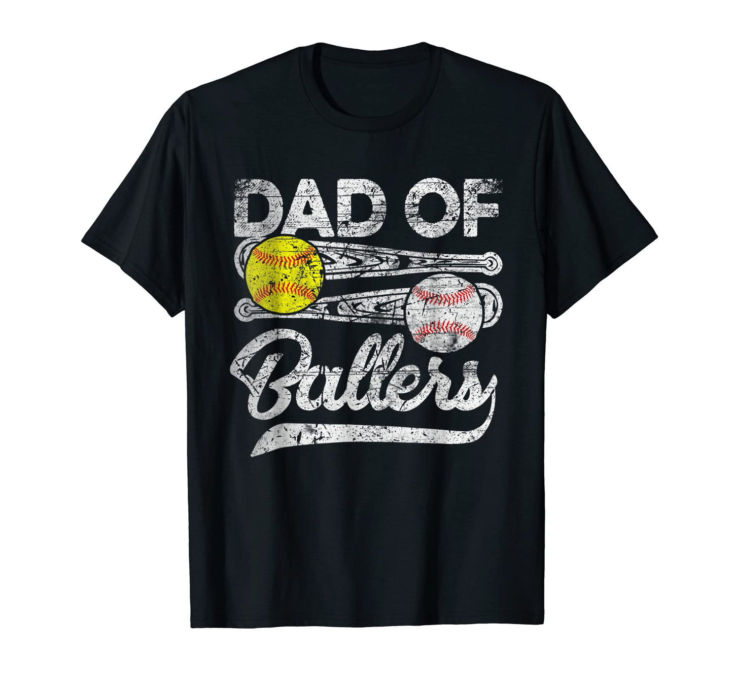 Dad Ballers Funny Softball Baseball T-Shirt - Minimalist Print Men Women - T-Shirt, Sweatshirt, Hoodie
