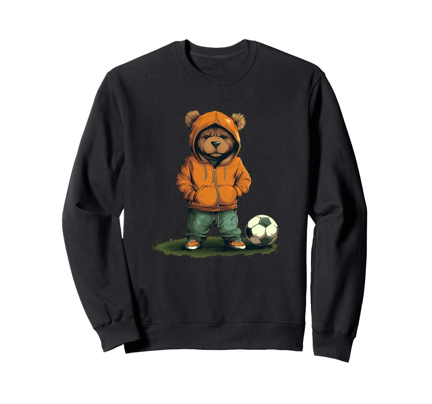 Funny Teddy Bear Loves Soccer And Sweatshirt - Aesthetic Graphic for Adults - T-Shirt, Sweatshirt, Hoodie