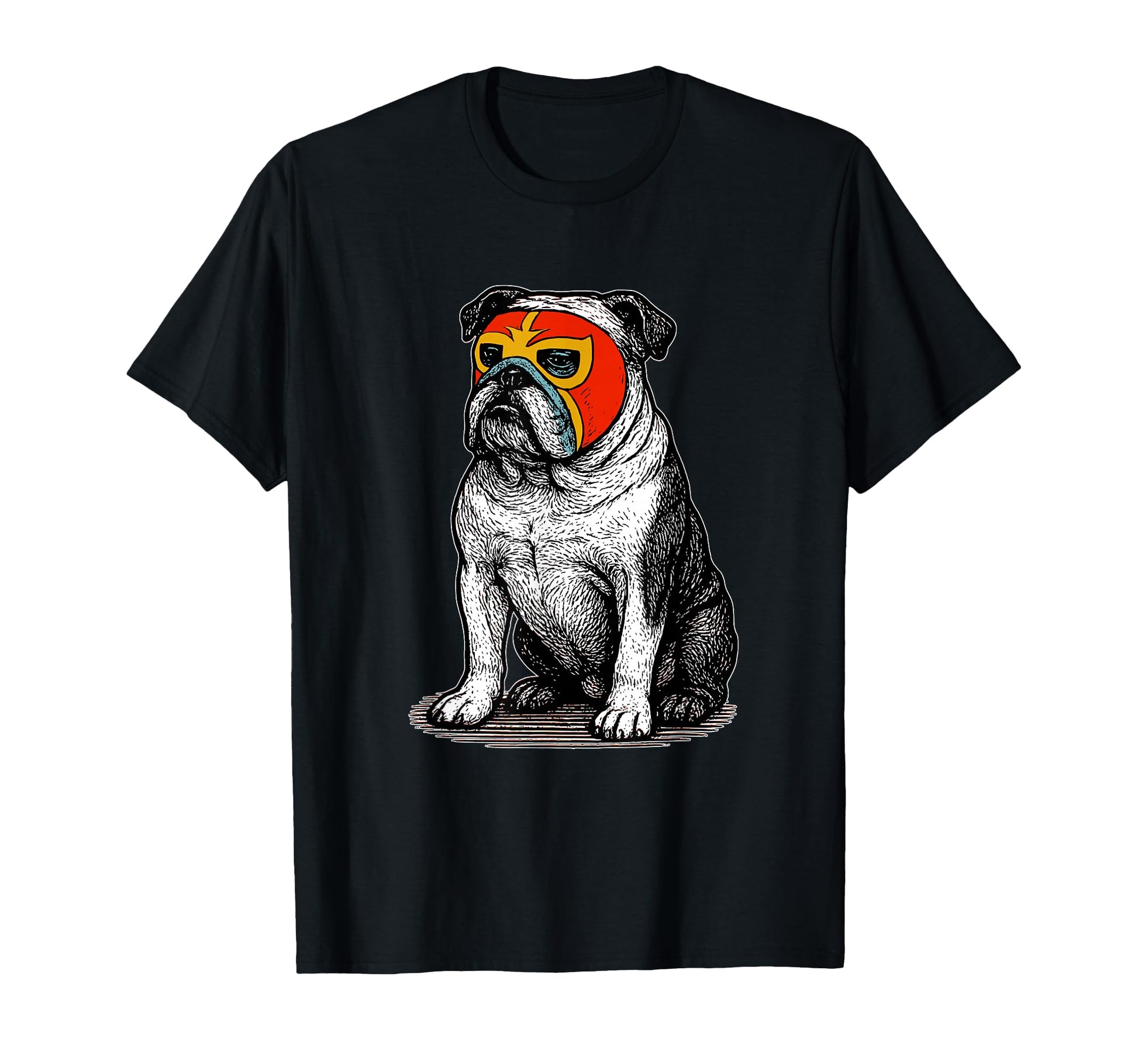 English Bulldog Luchador Mask Lucha T-Shirt - Custom Art Print Men Women - T-Shirt, Sweatshirt, Hoodie