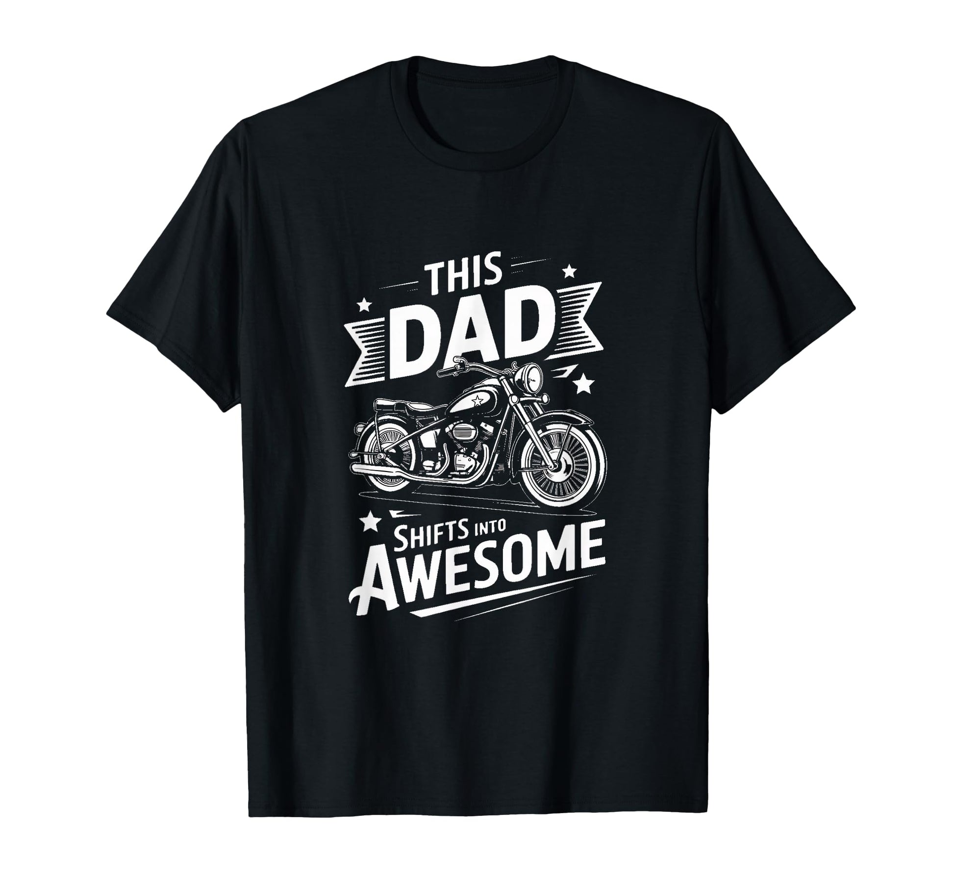 This Dad Shifts Into Awesome Biker T-Shirt - Aesthetic Graphic for Adults - T-Shirt, Sweatshirt, Hoodie
