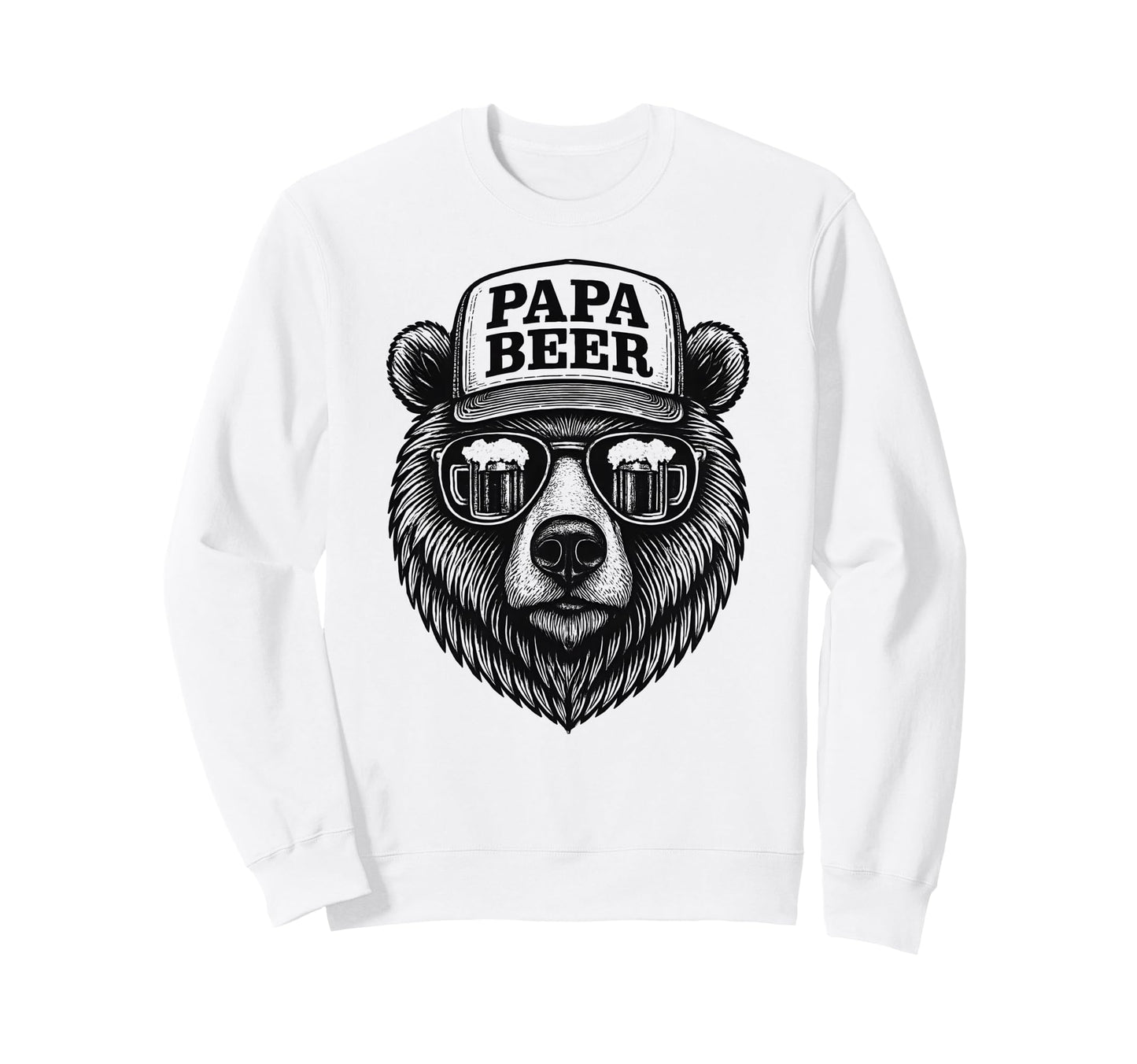 Papa Beer Funny Dad Bear Drinking Sweatshirt - Aesthetic Graphic Men Women - T-Shirt, Sweatshirt, Hoodie