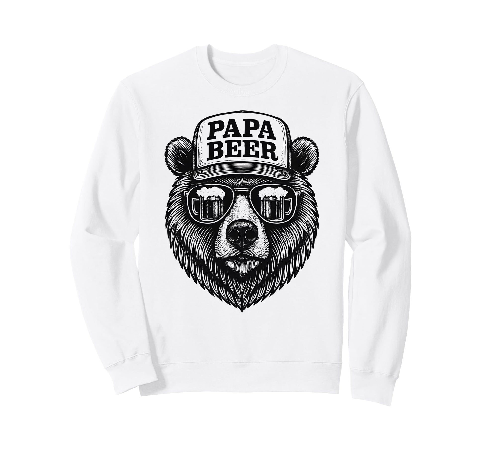 Papa Beer Funny Dad Bear Drinking Sweatshirt - Aesthetic Graphic Men Women - T-Shirt, Sweatshirt, Hoodie