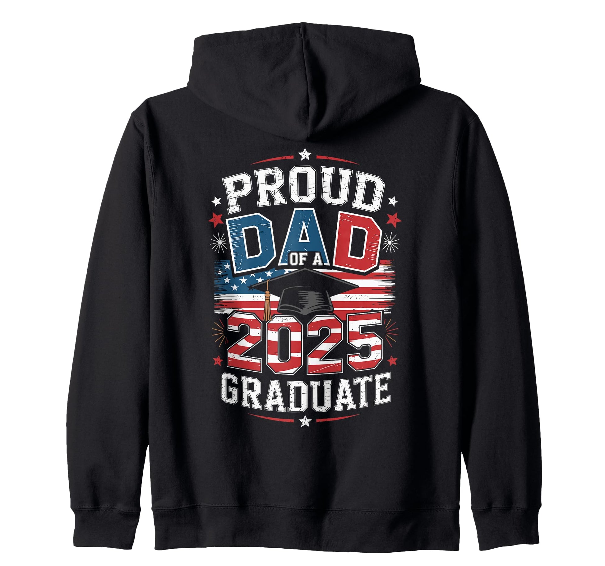 Red White Blue 2025 Graduation Party Hoodie - Graphic Print Unisex - T-Shirt, Sweatshirt, Hoodie