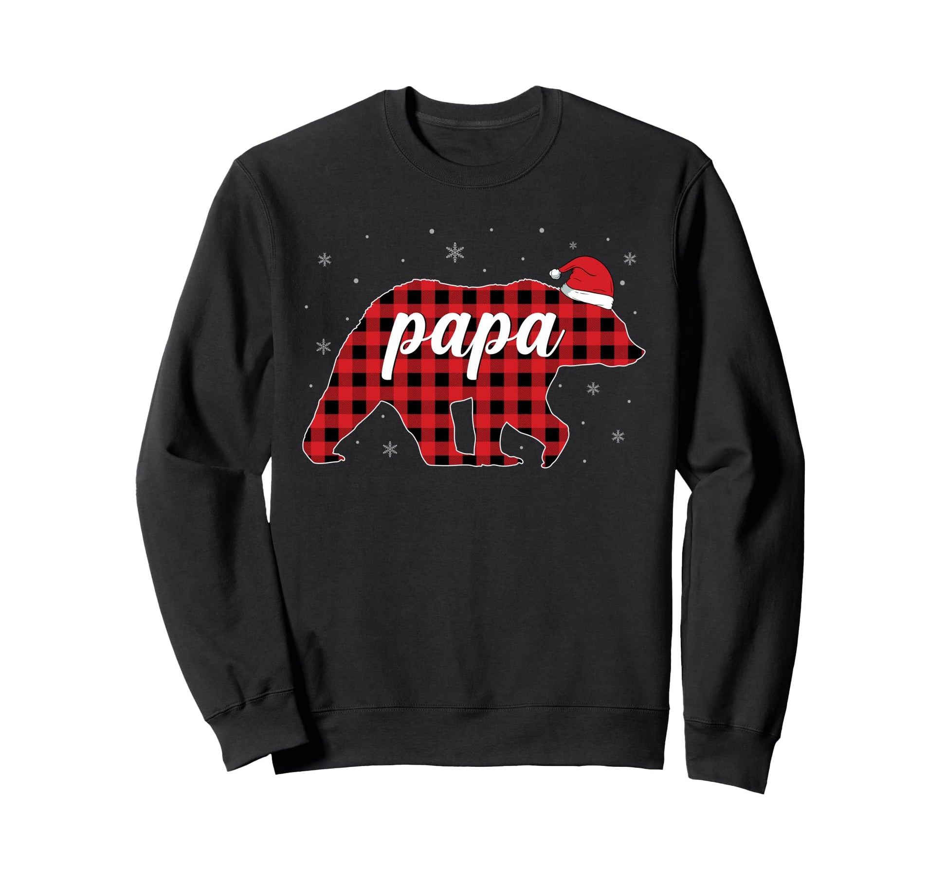 Red Plaid Bear Pajama Papa Matching Sweatshirt - Graphic Print for Adults - T-Shirt, Sweatshirt, Hoodie