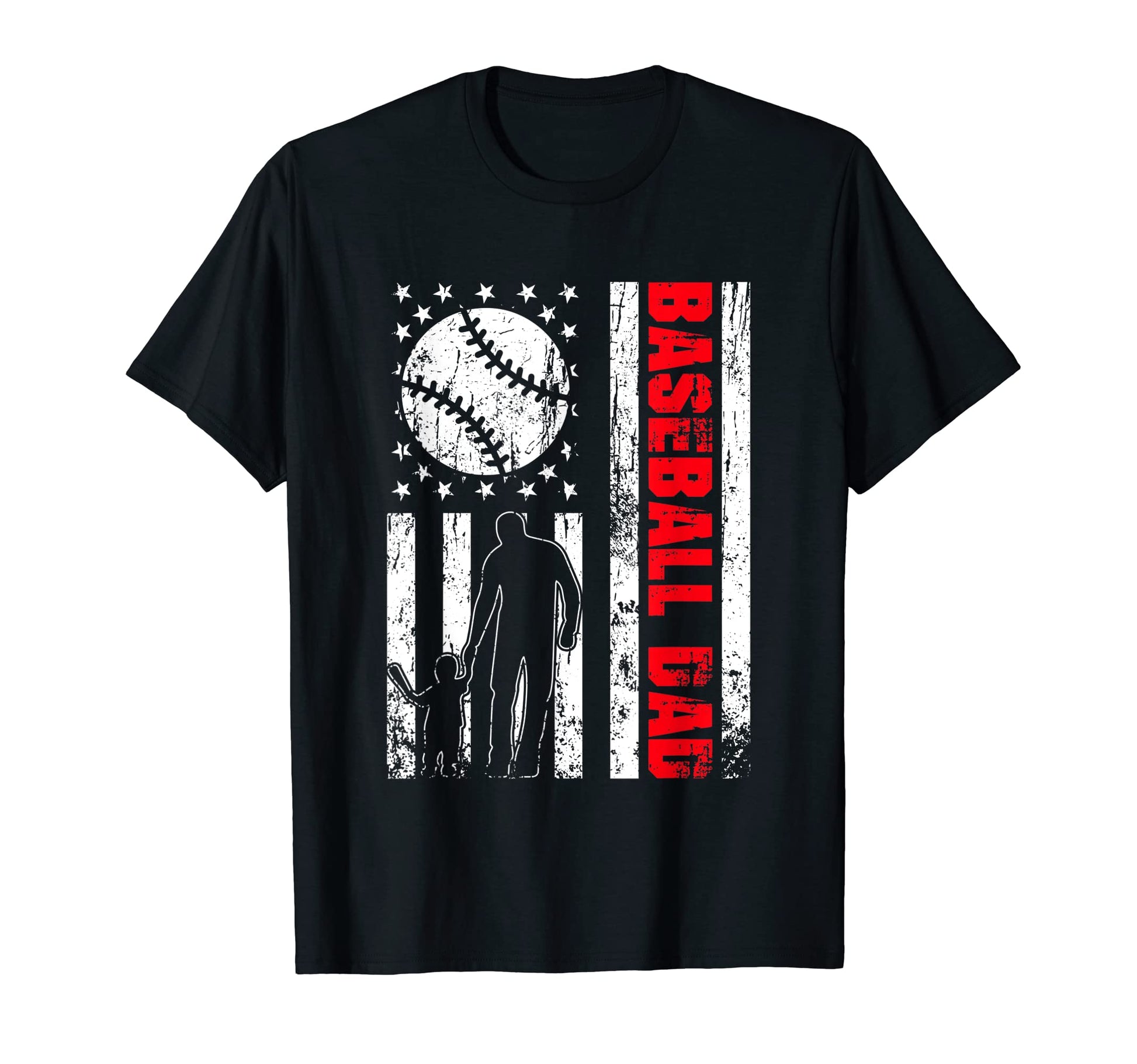 Patriotic Usa American Flag Baseball Dad T-Shirt - Minimalist Print Unisex - T-Shirt, Sweatshirt, Hoodie