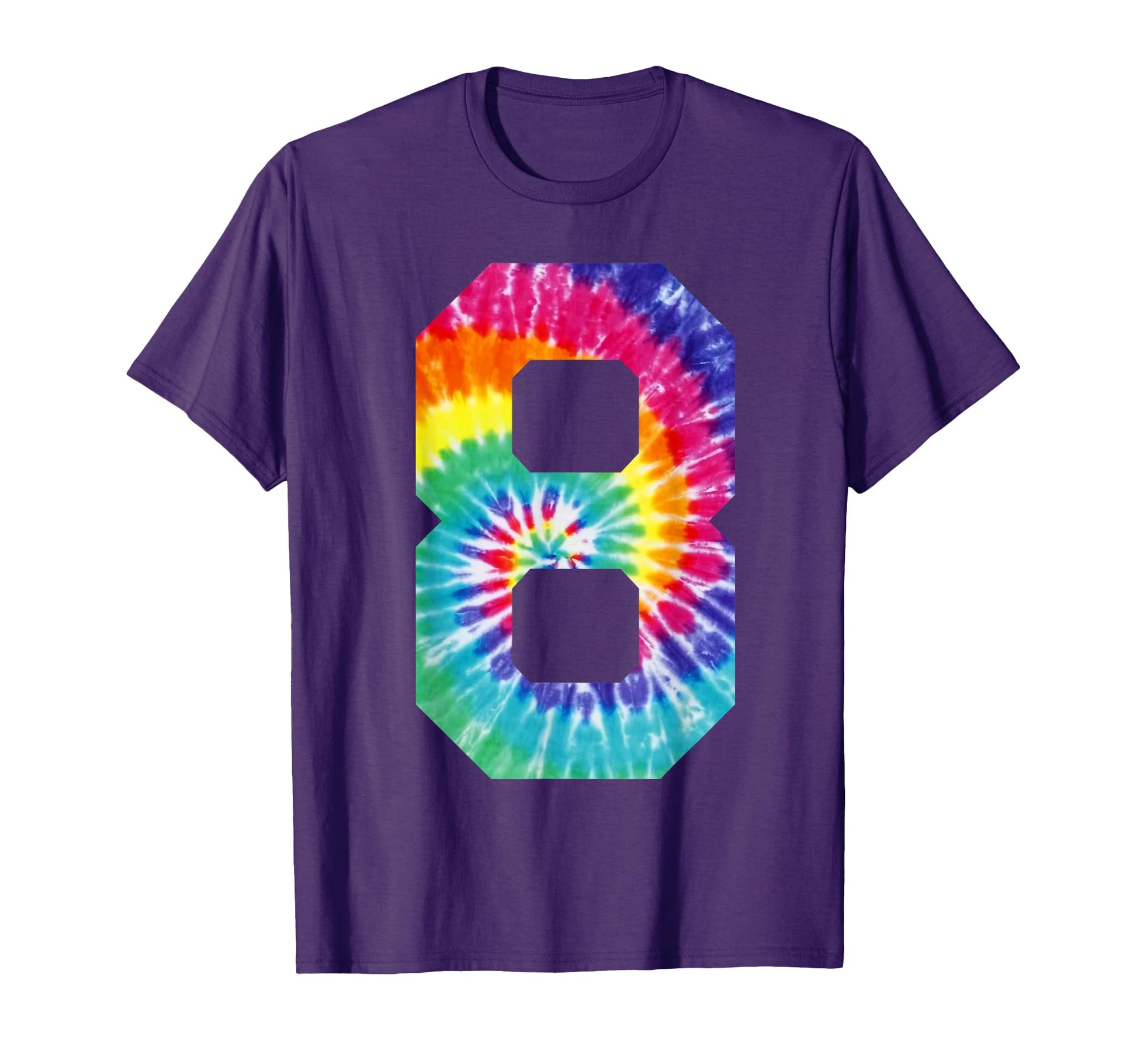 Colorful Tie Dye Number 8 Year Old 8Th T-Shirt - Trendy Graphic for Adults - T-Shirt, Sweatshirt, Hoodie